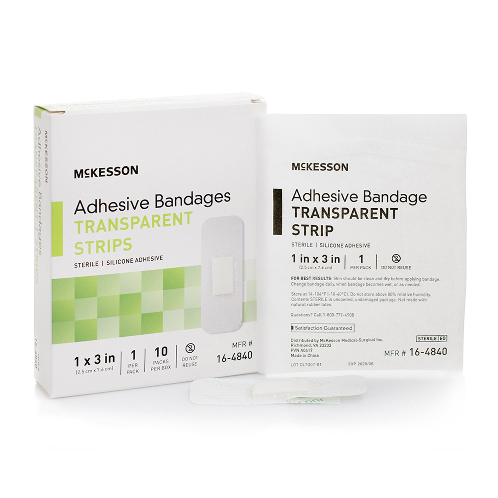 McKesson Sheer Adhesive Strip, 1 x 3 Inch 16-4840