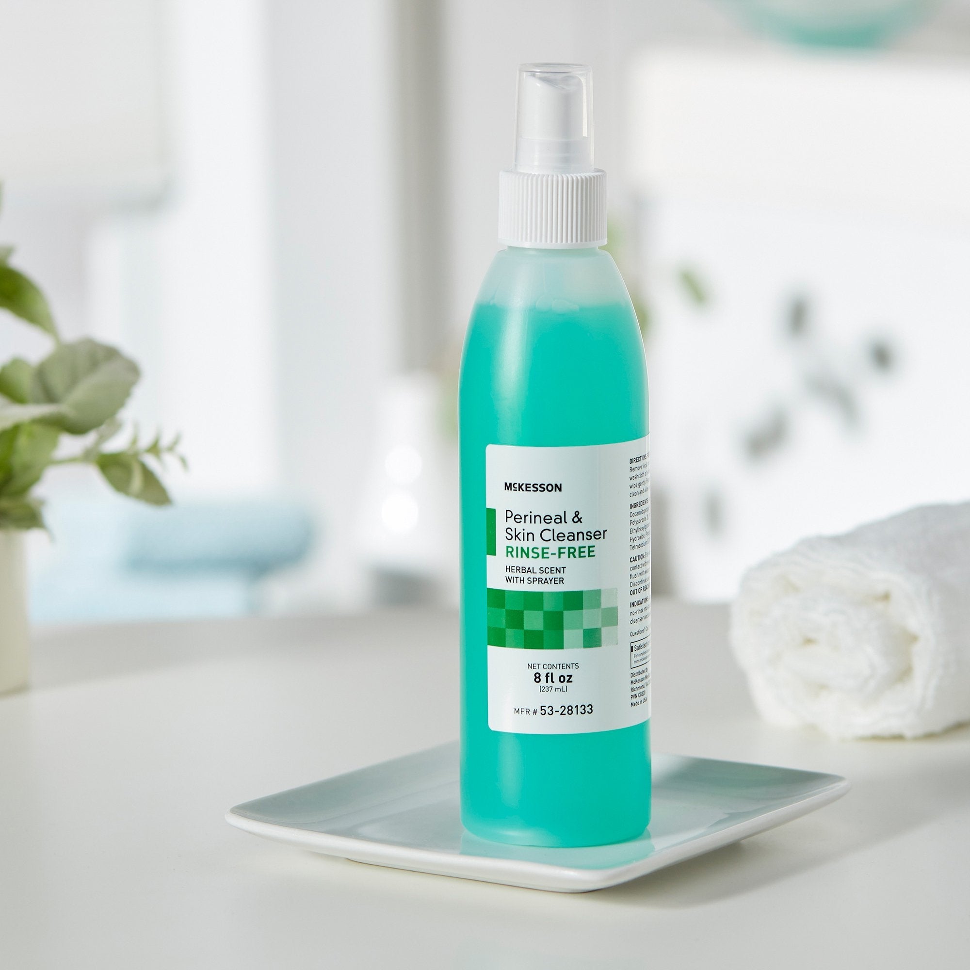 McKesson Rinse-Free Perineal Wash, Herbal Scent, 8 oz. 53-28133
