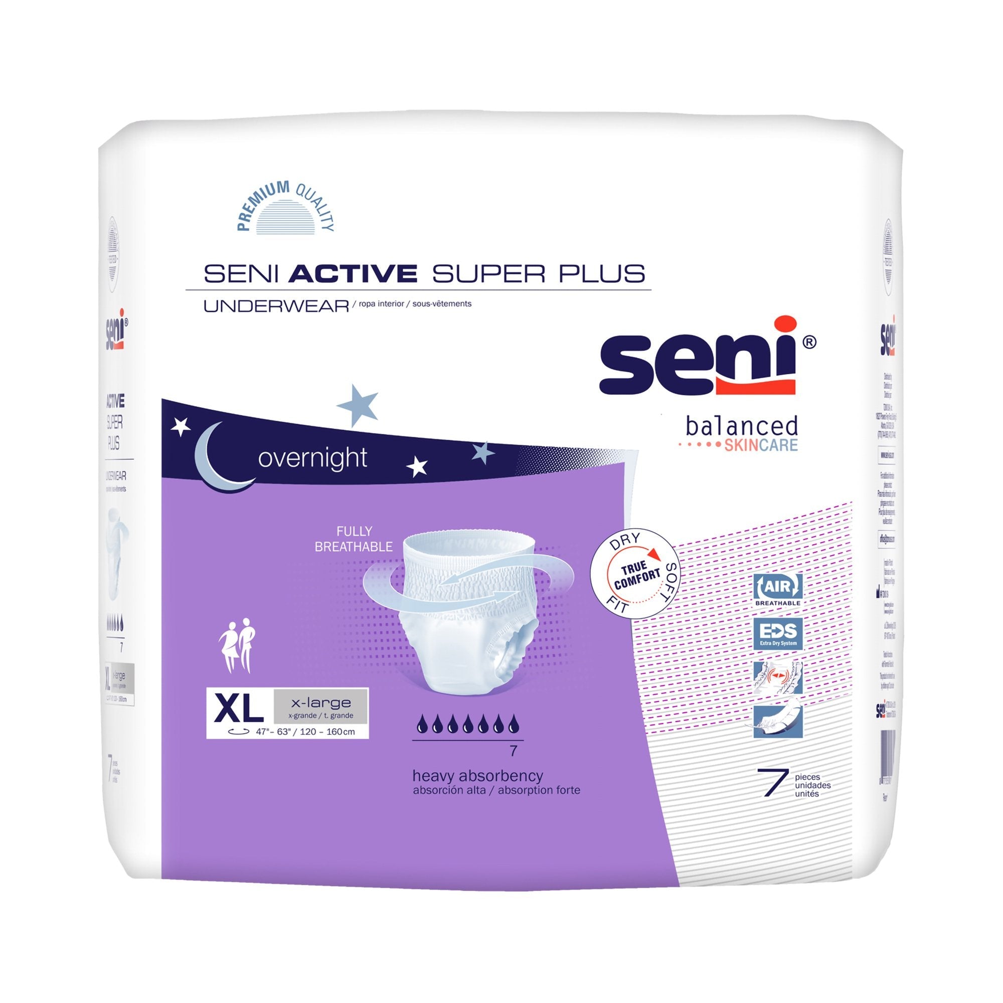 Seni® Active Super Plus Overnight Heavy Absorbent Underwear, Extra Large S-XL07-AP1