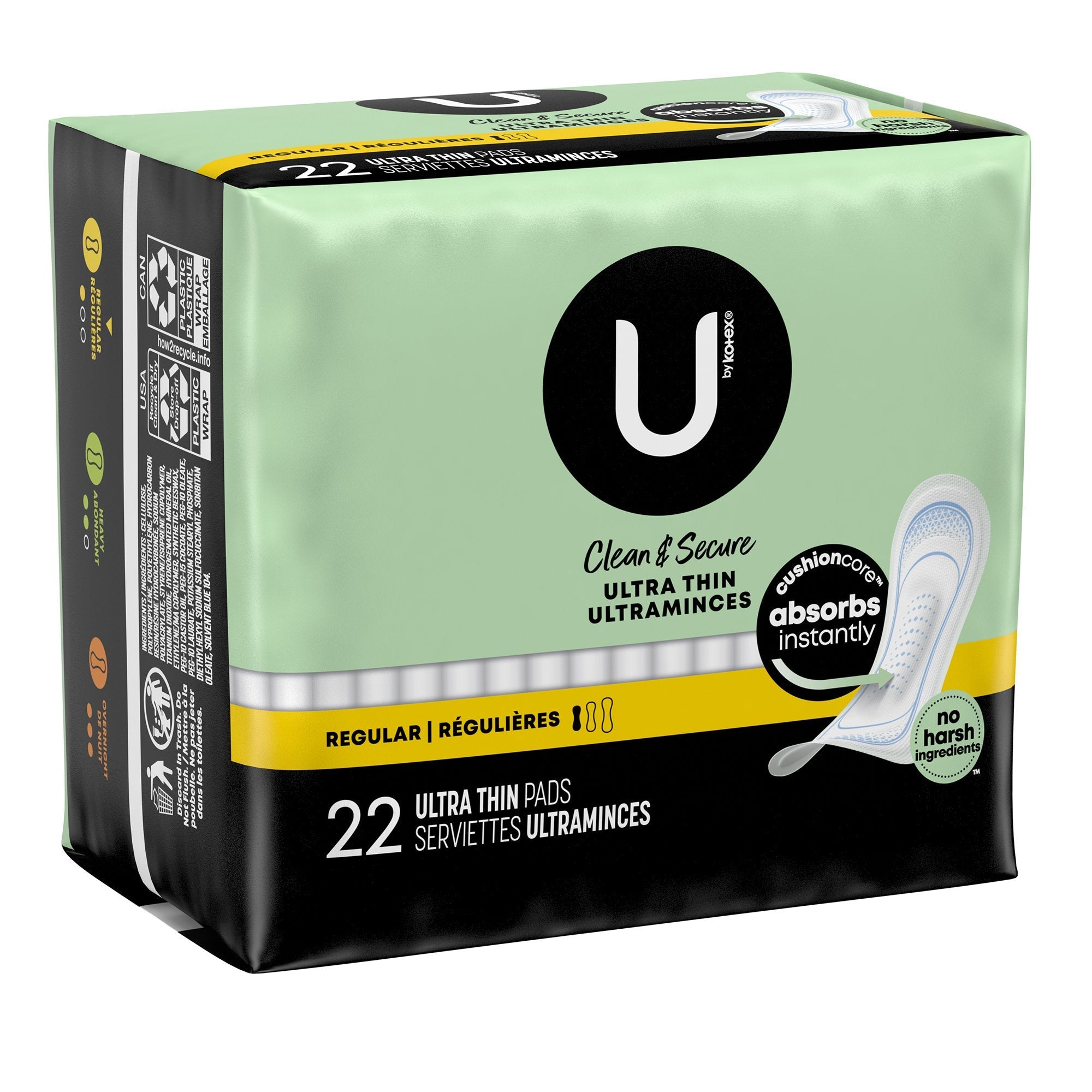 Rebranded Packaging for U by Kotex® Security® Ultra Thin Pad, Regular Absorbency 03904