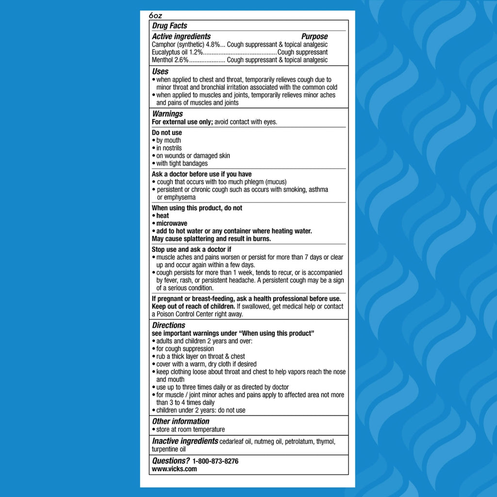 Vicks® VapoRub® Cough Suppressant Topical Analgesic Ointment 37000054403