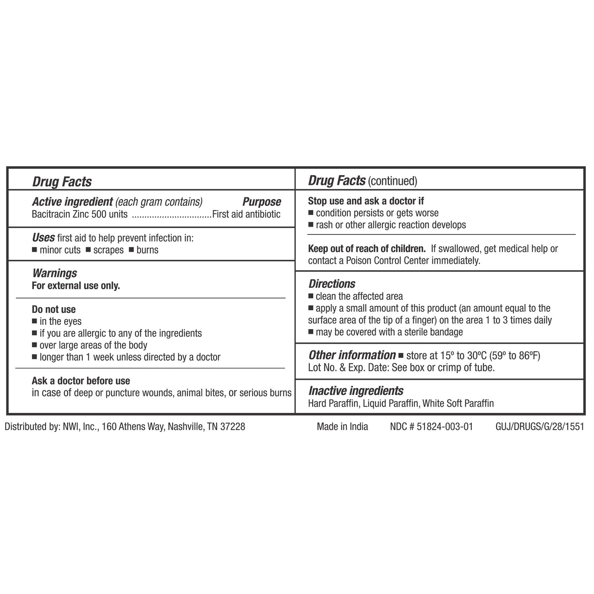 CareALL® Bacitracin First Aid Antibiotic BAC1