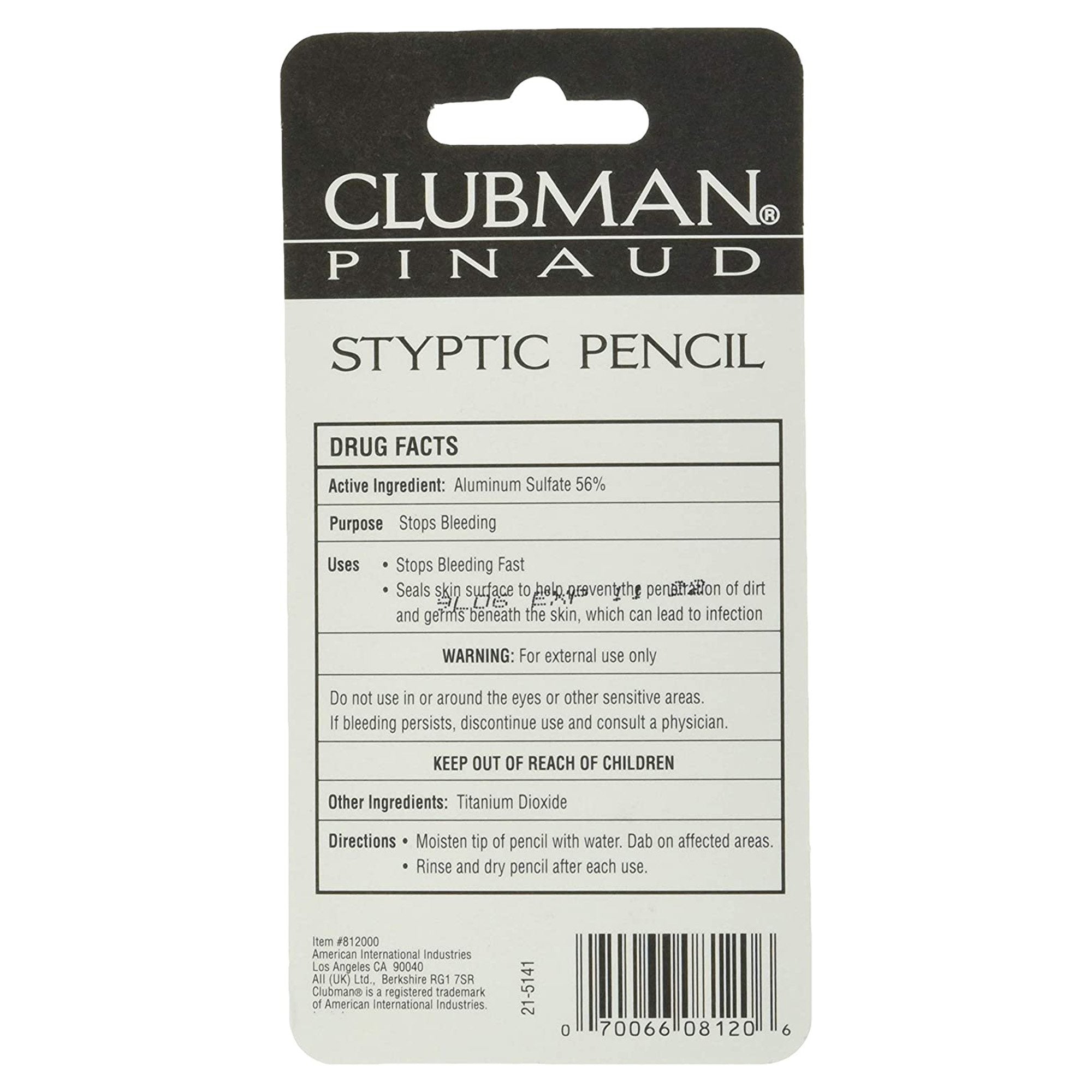 Clubman Styptic Pencil 07006608120