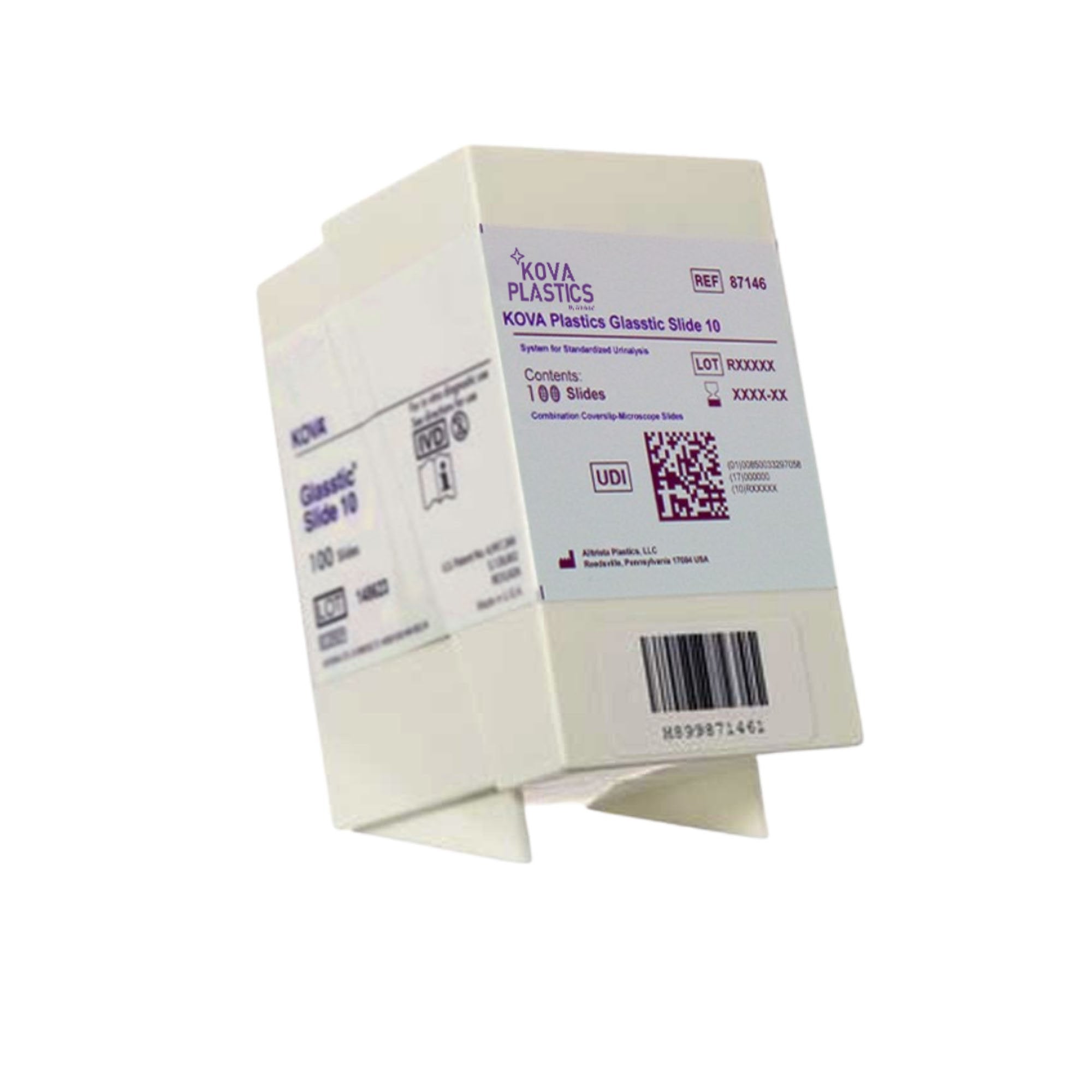 KOVA® Glasstic® Urinalysis Microscope Slide, 10-Chamber without Grid 87146E
