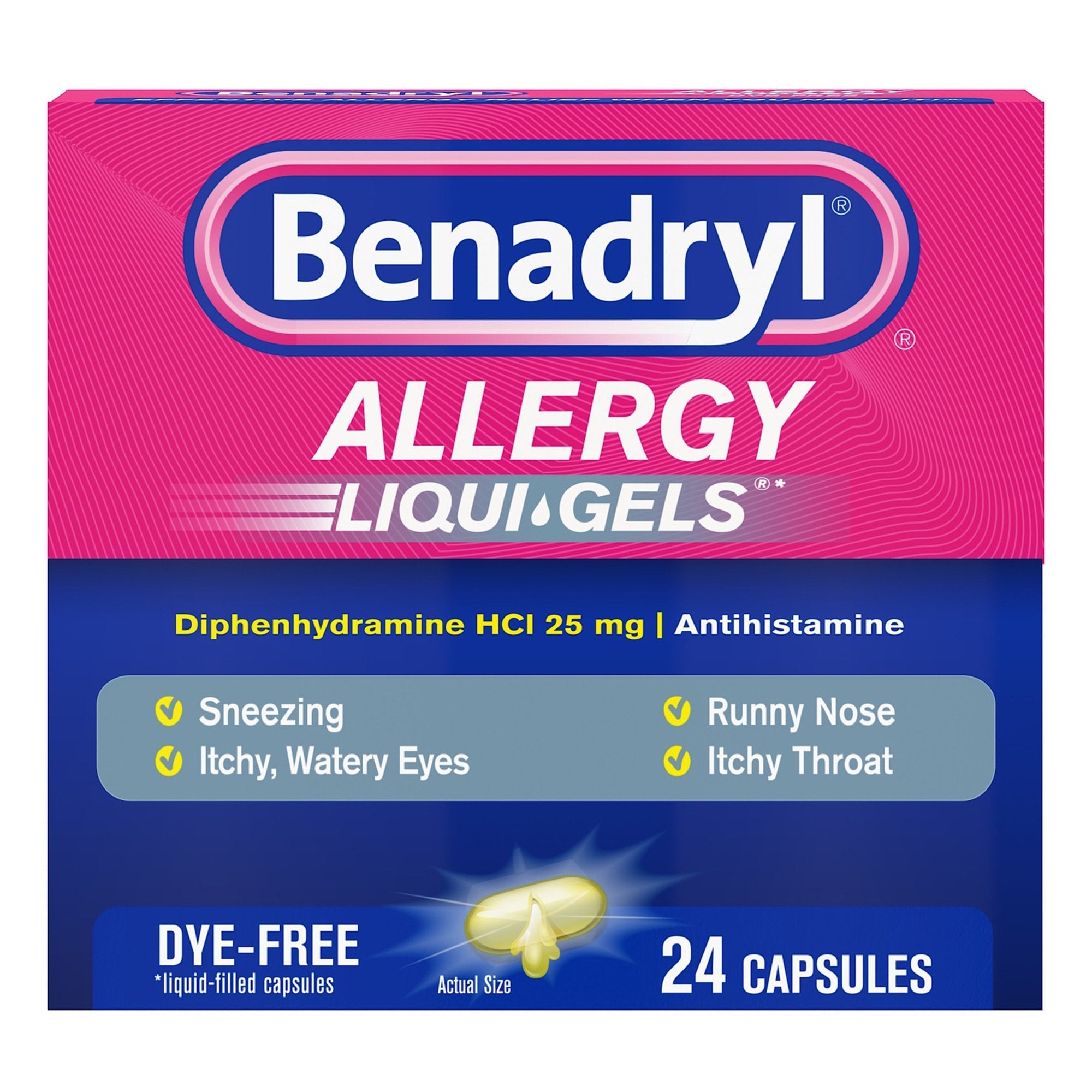 Benadryl® Allergy Liqui-Gels Dye Free 531702100