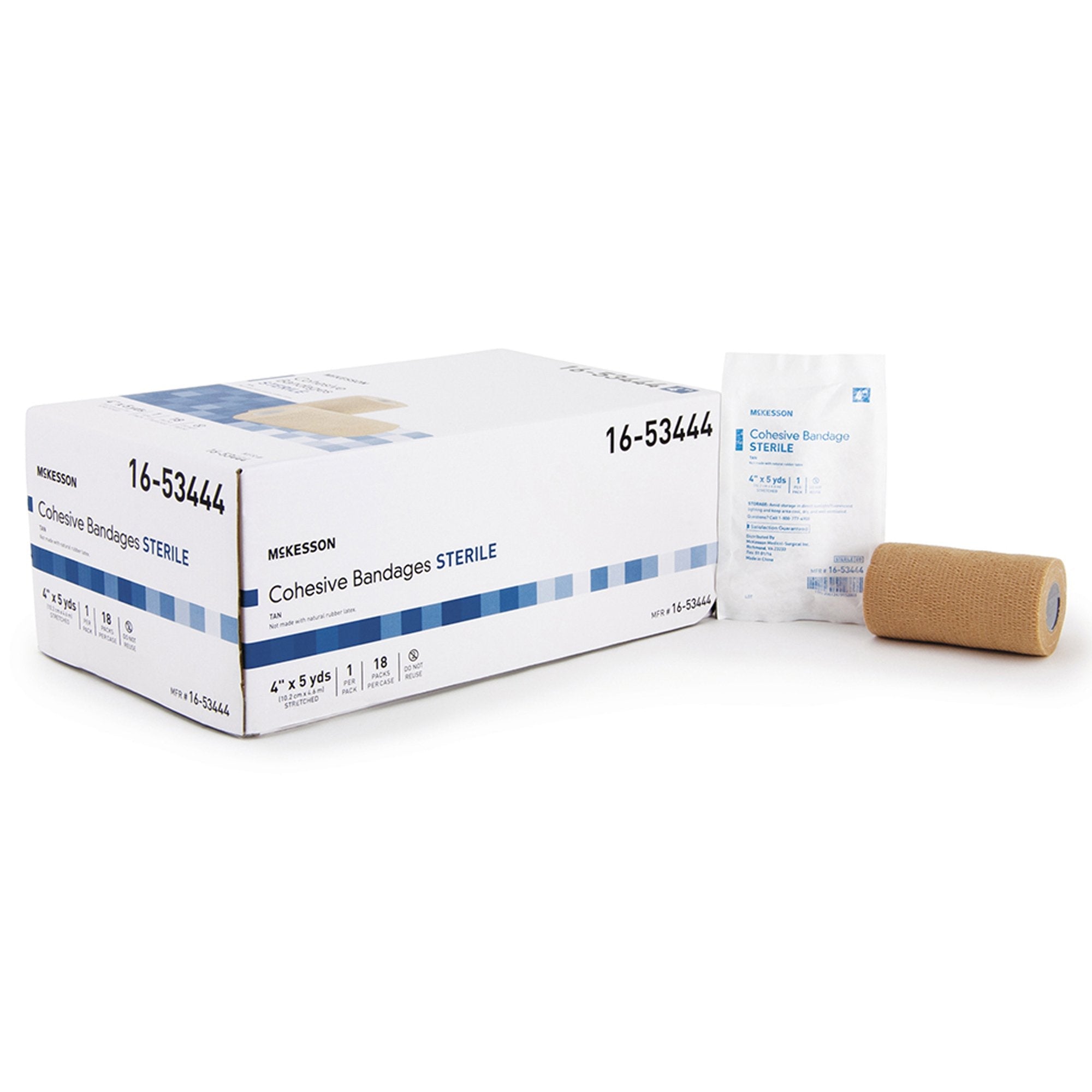 McKesson Self-adherent Closure Cohesive Bandage, 4 Inch x 5 Yard 16-53444