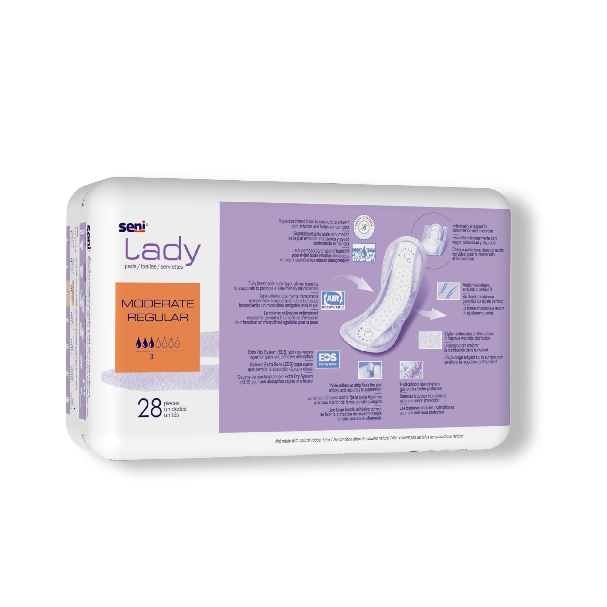 Seni® Lady Moderate Absorbency Bladder Control Pads, Regular S-3P28-PS1