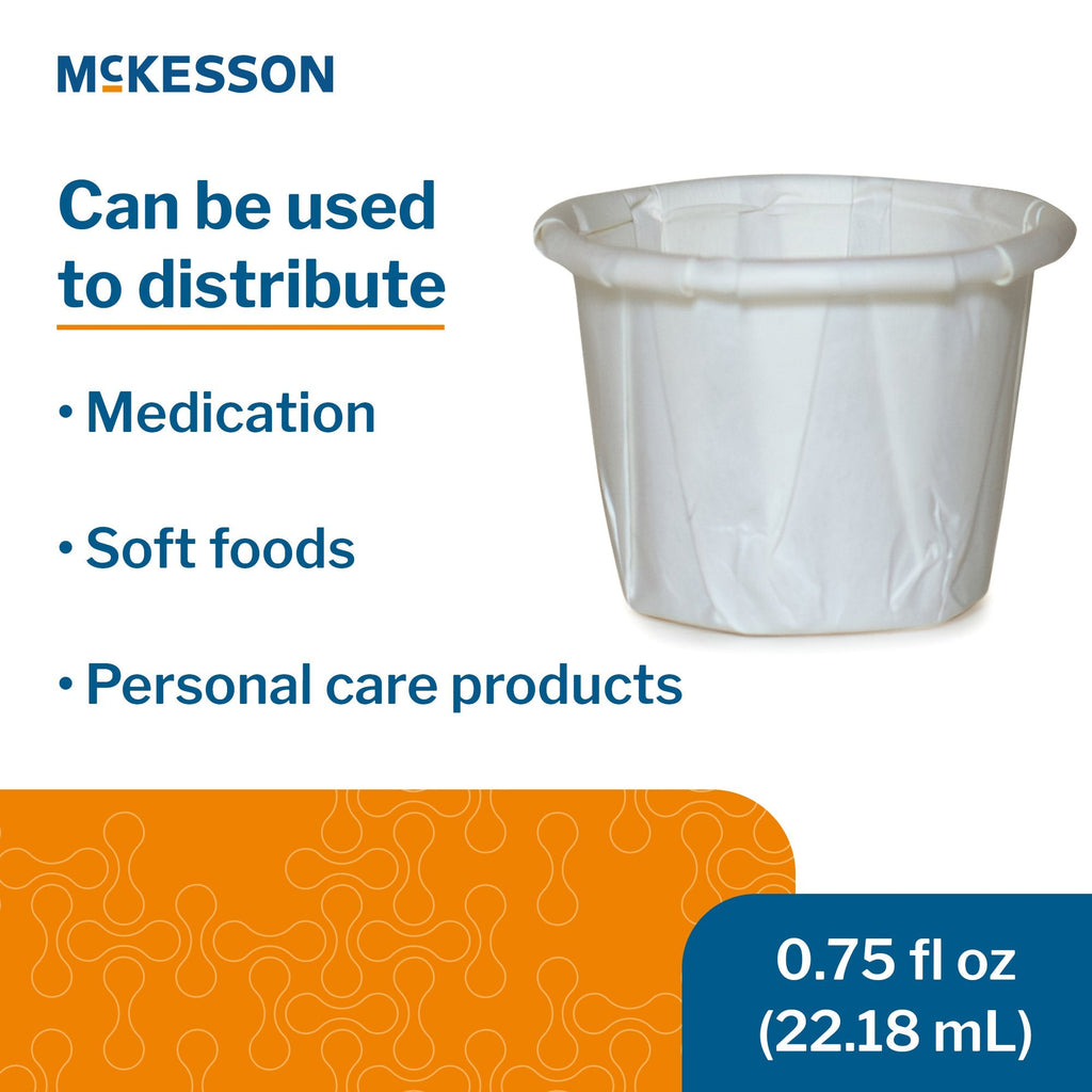 0.75 oz. Paper Souffle Cup White Disposable 16-075-2050