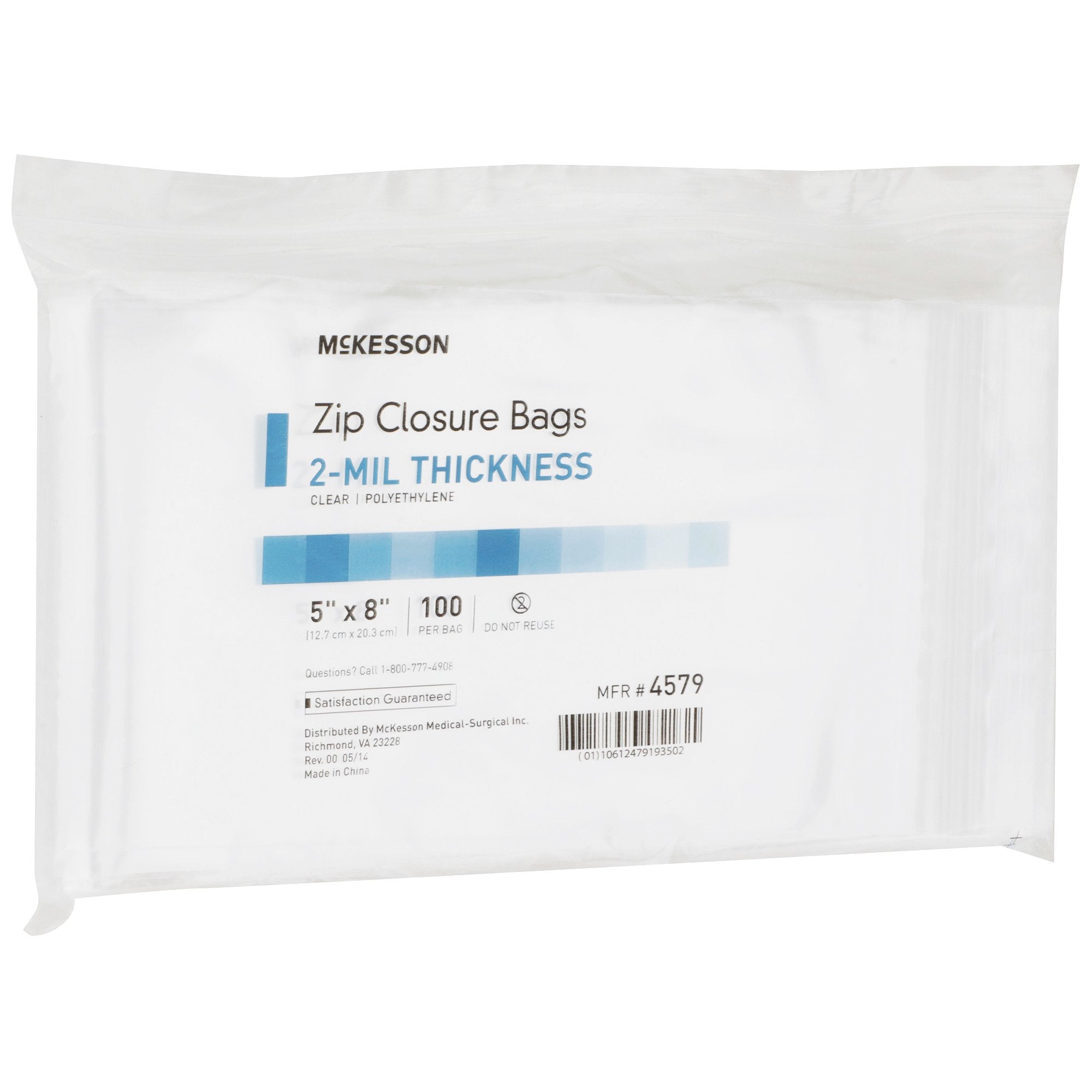McKesson Zip Closure Bag, 5 x 8 Inch 4579
