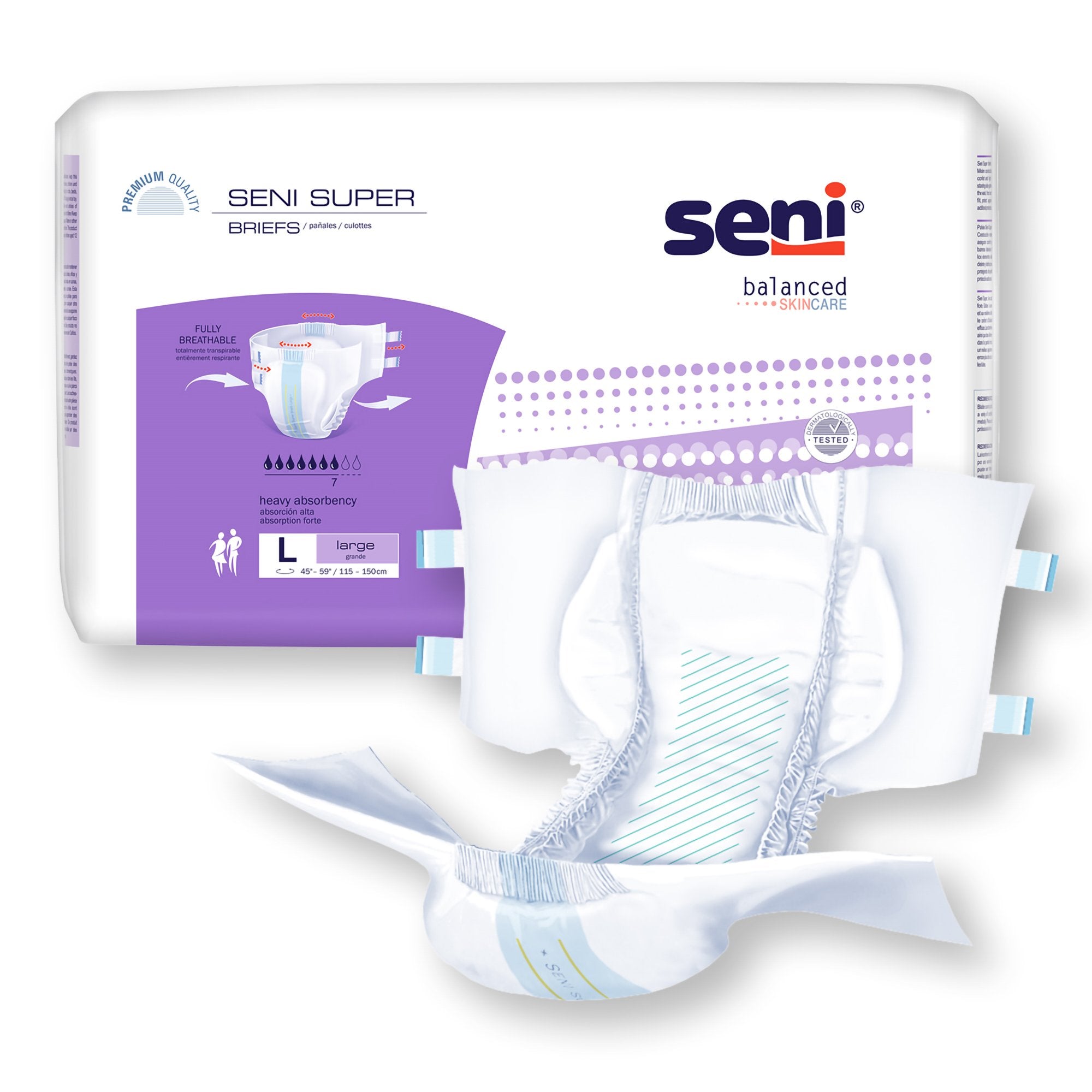 Seni® Super Heavy Absorbency Incontinence Brief, Large S-LA25-BS1