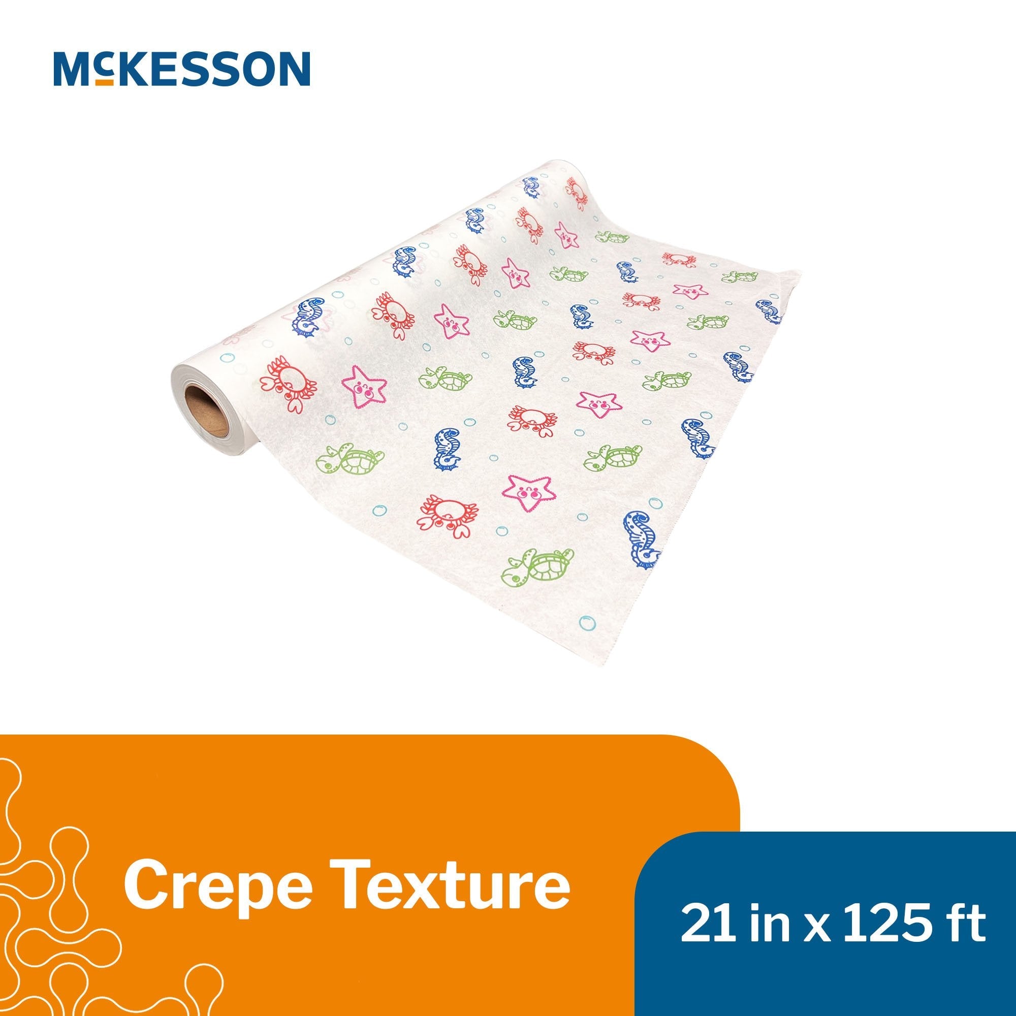 Table Paper McKesson 21 Inch Width 125 Foot Length Print (Sea Friends) Crepe 143-21125SC