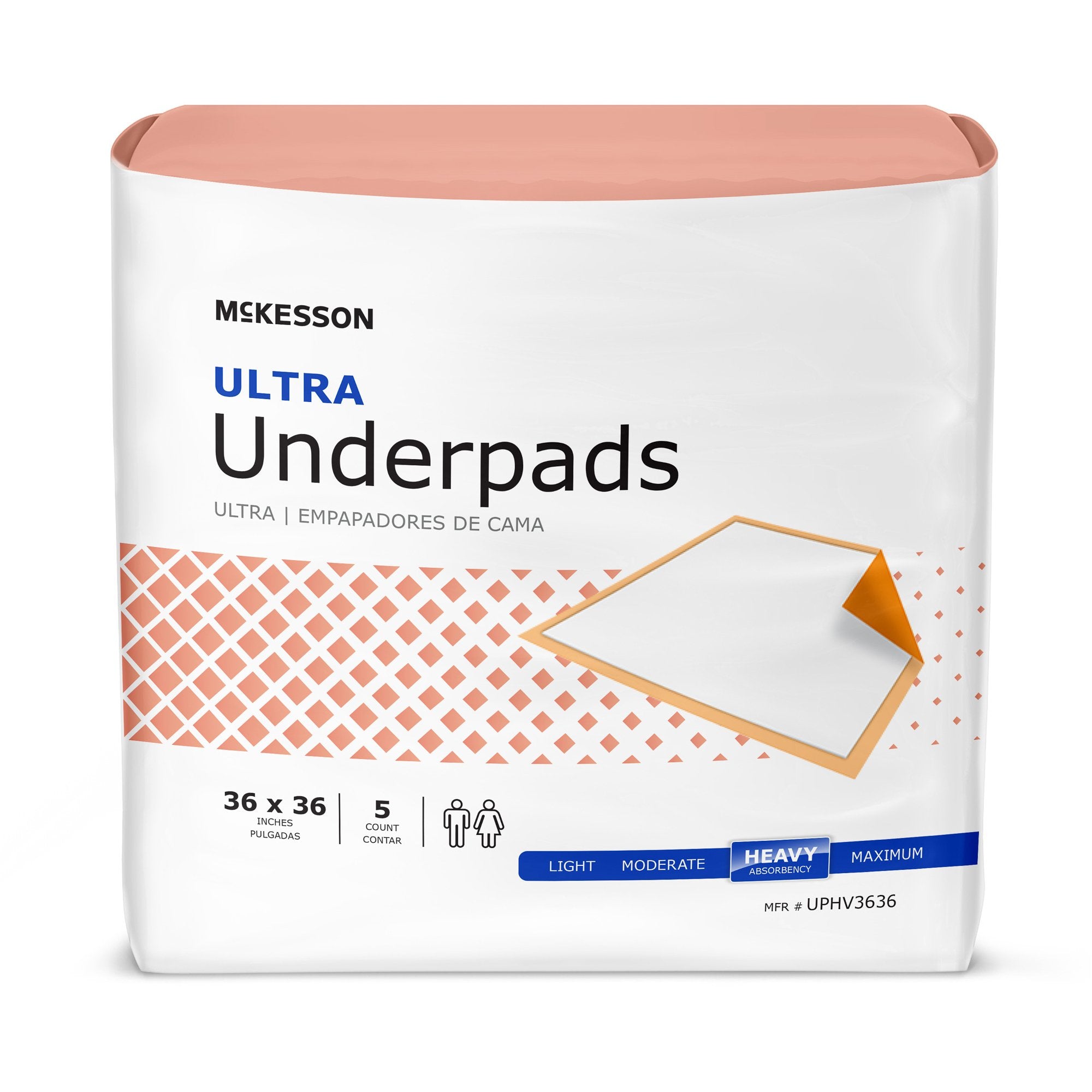 McKesson Ultra Heavy Absorbency Underpad, 36 x 36 Inch UPHV3636