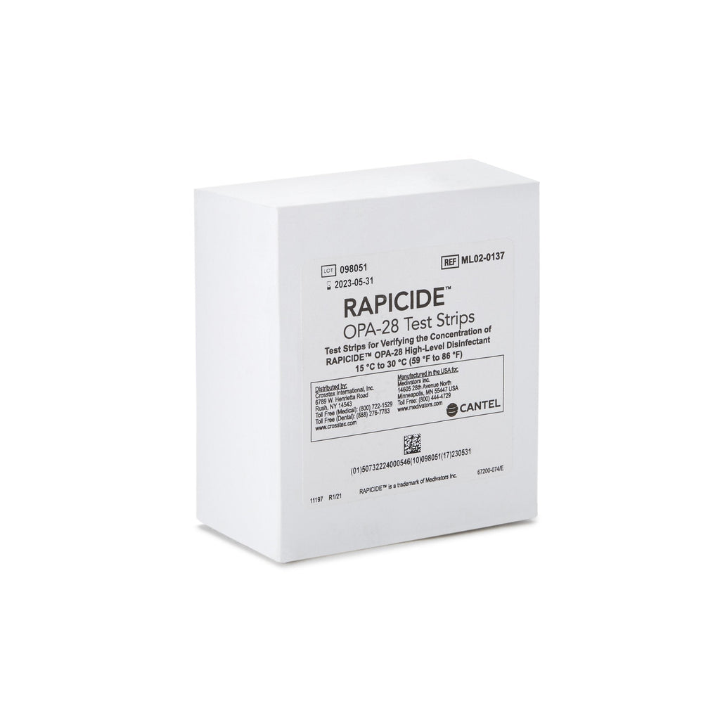 OPA Concentration Indicator Rapicide™ OPA/28 Pad 50 Test Strips Bottle Single Use ML02-0137