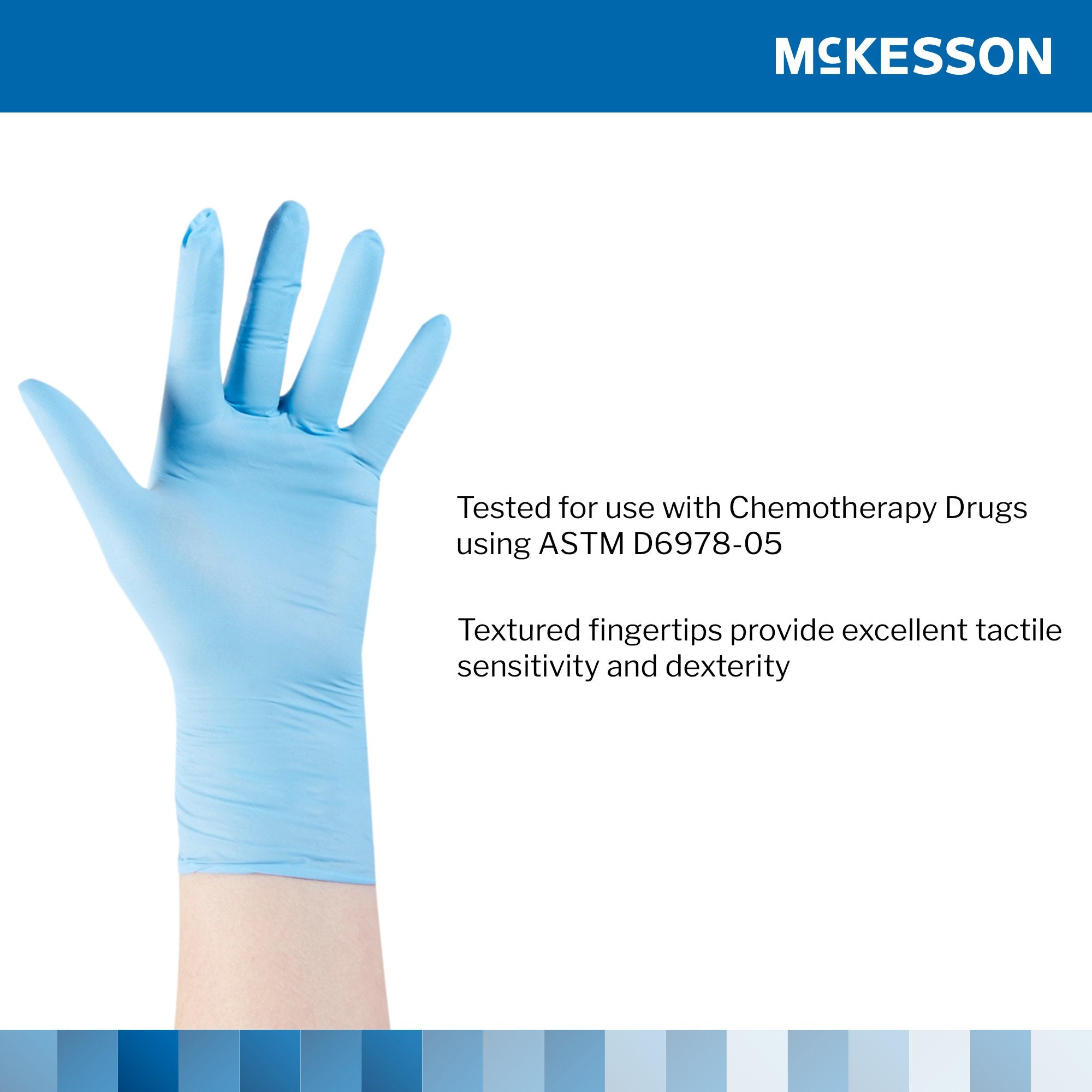 McKesson Confiderm® 4.5C Nitrile Exam Glove, Small, Blue 14-654C