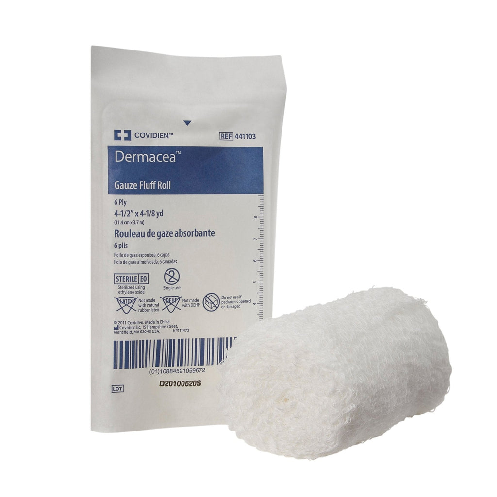 Dermacea™ Sterile Fluff Bandage Roll, 3-2/5 Inch x 3-1/2 Yard, 6-Ply 441101