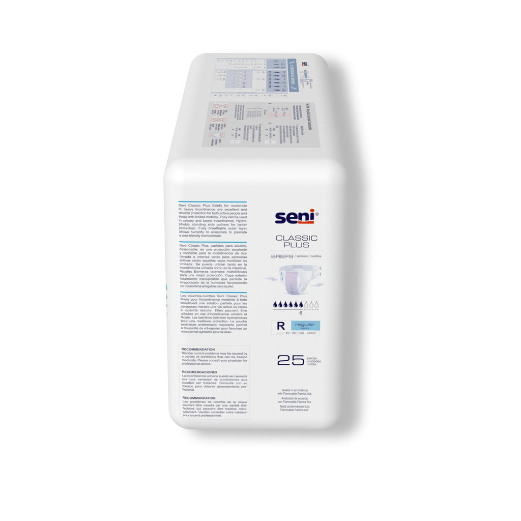 Seni® Classic Plus Moderate to Heavy Absorbency Incontinence Brief, Regular S-RE25-BC2