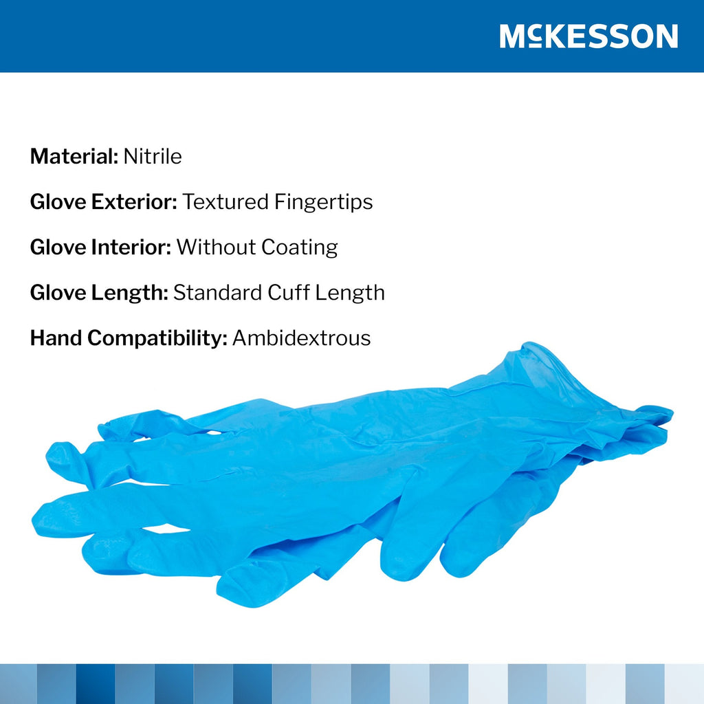 McKesson Confiderm® 3.8 Nitrile Exam Glove, Small, Blue 14-684