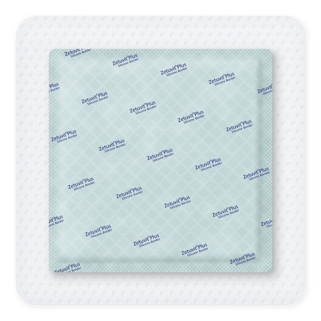 Zetuvit® Plus Silicone Border Super Absorbent Dressing, 7 x 7 Inch 413924