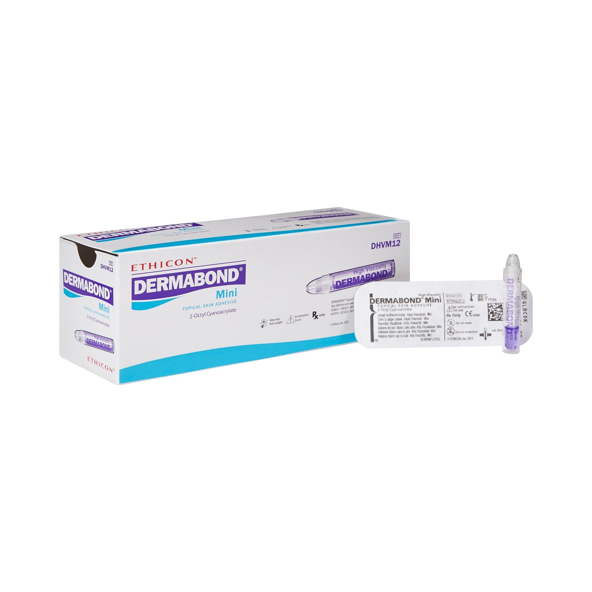 Skin Adhesive Dermabond® Mini 0.36 mL High Viscosity Dome Applicator Tip 2-Octyl Cyanoacrylate - DHVM12