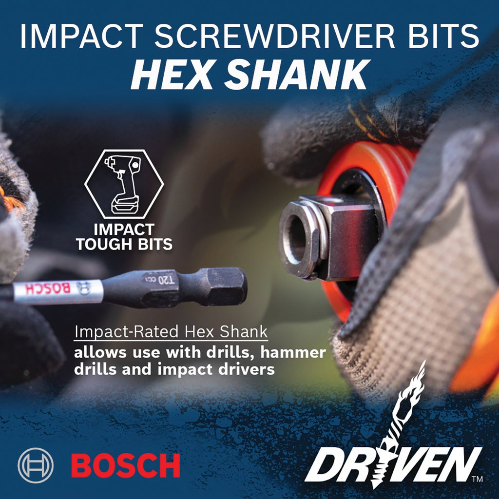 BOSCH ITDT15102 2 pc. Driven 1 In. Impact Torx® #15 Insert Bits