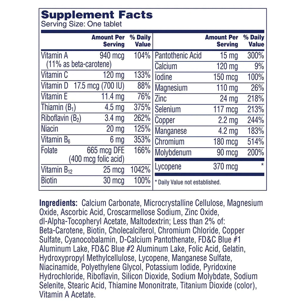 One A Day Men's 50+ Complete Multivitamin Tablets 01650058702