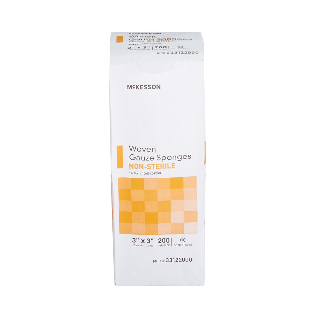 McKesson Gauze Sponge, 3 x 3 Inch, 12-Ply 33122000