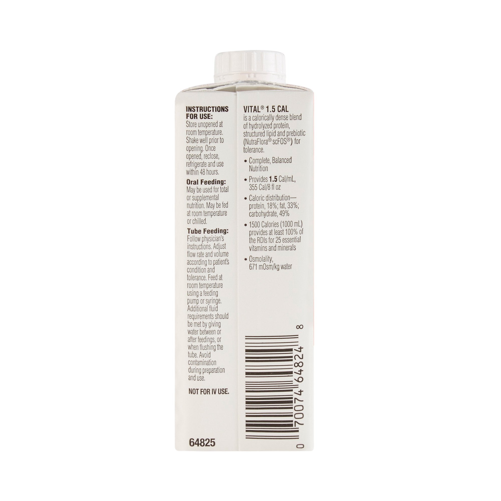 Vital® 1.5 Cal Vanilla Peptide-Based Therapeutic Nutrition for Tolerance, 8-oz. 64825