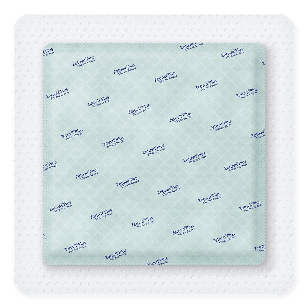 Zetuvit® Plus Silicone Border Super Absorbent Dressing, 8 x 8 Inch 413905