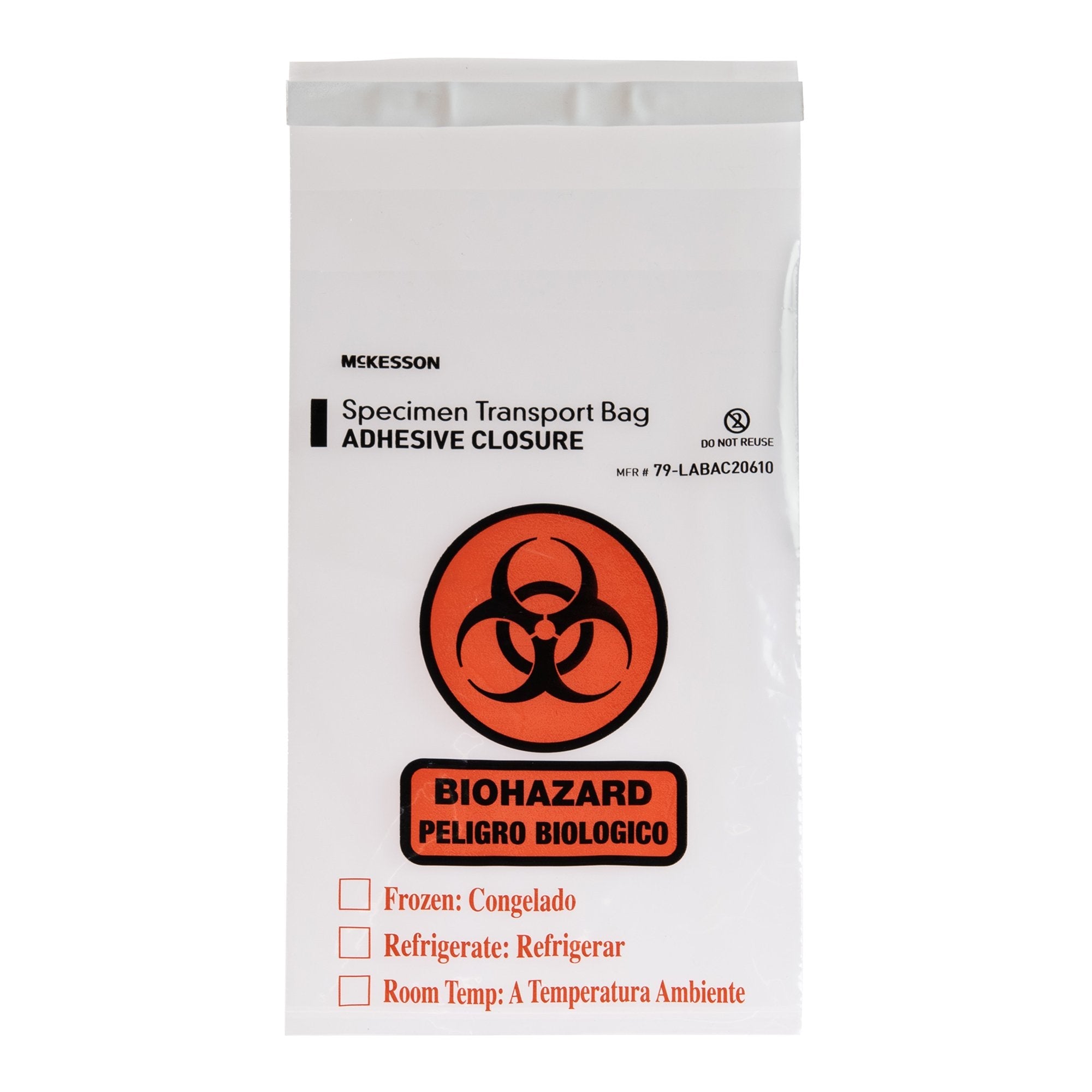 McKesson Specimen Transport Bag, Document Pouch, Adhesive Closure, 6 x 10 Inch 79-LABAC20610