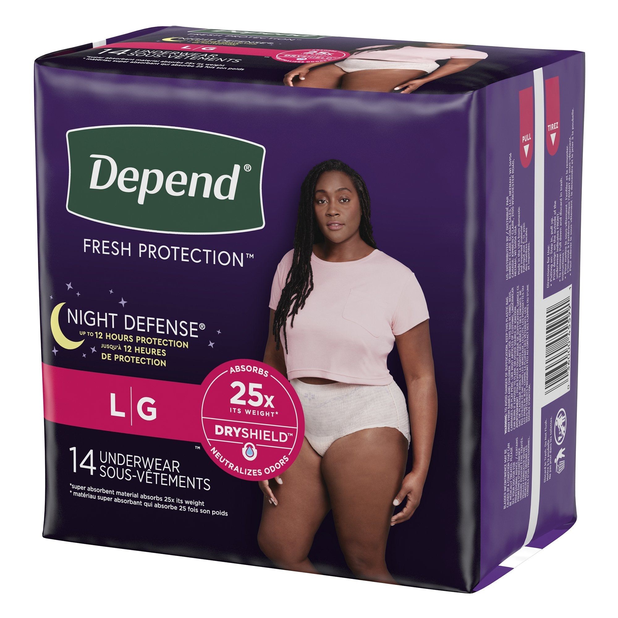 Depend® Night Defense® Women's Absorbent Underwear, Large 51702