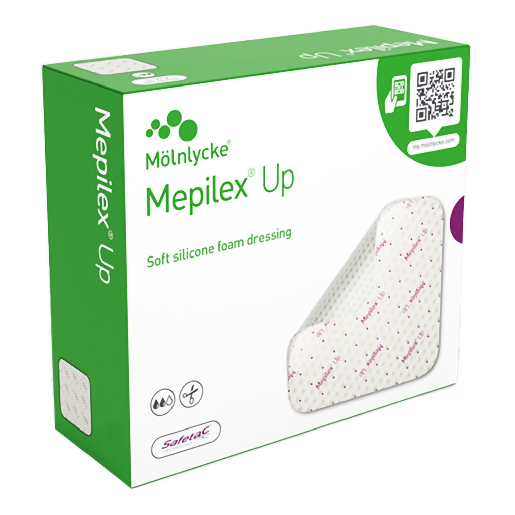 Foam Dressing Mepilex® Up 6 X 6 Inch Without Border Without Film Backing Silicone Adhesive Square Sterile 212399