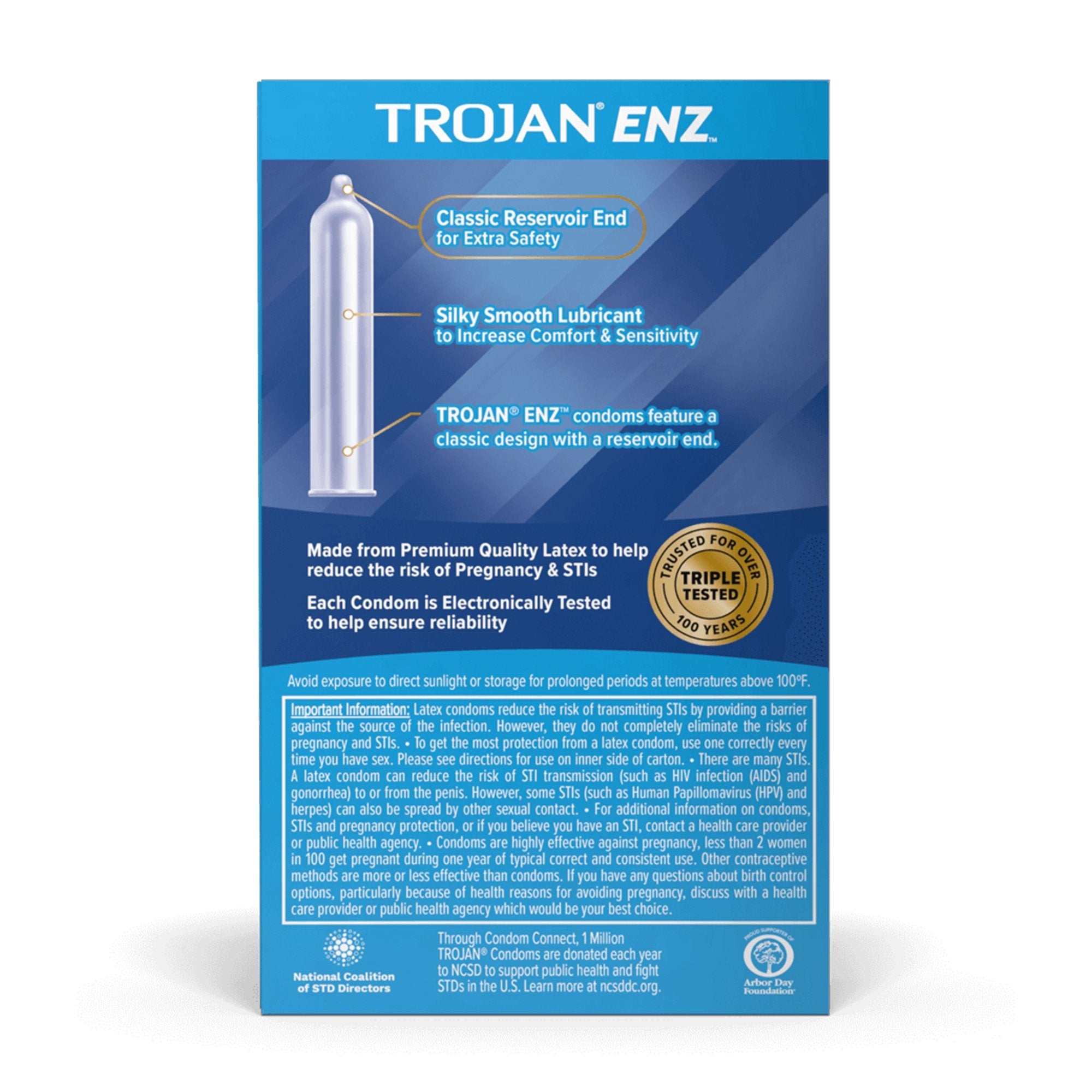 Trojan-Enz® Lubricated Latex Condom 22600093050