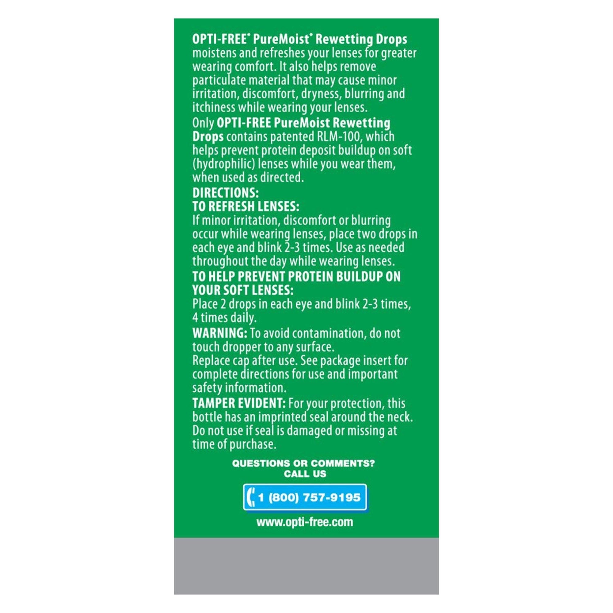 Opti-Free® Puremoist® Citrate Buffer / Sodium Chloride Rewetting Drops 00065019231