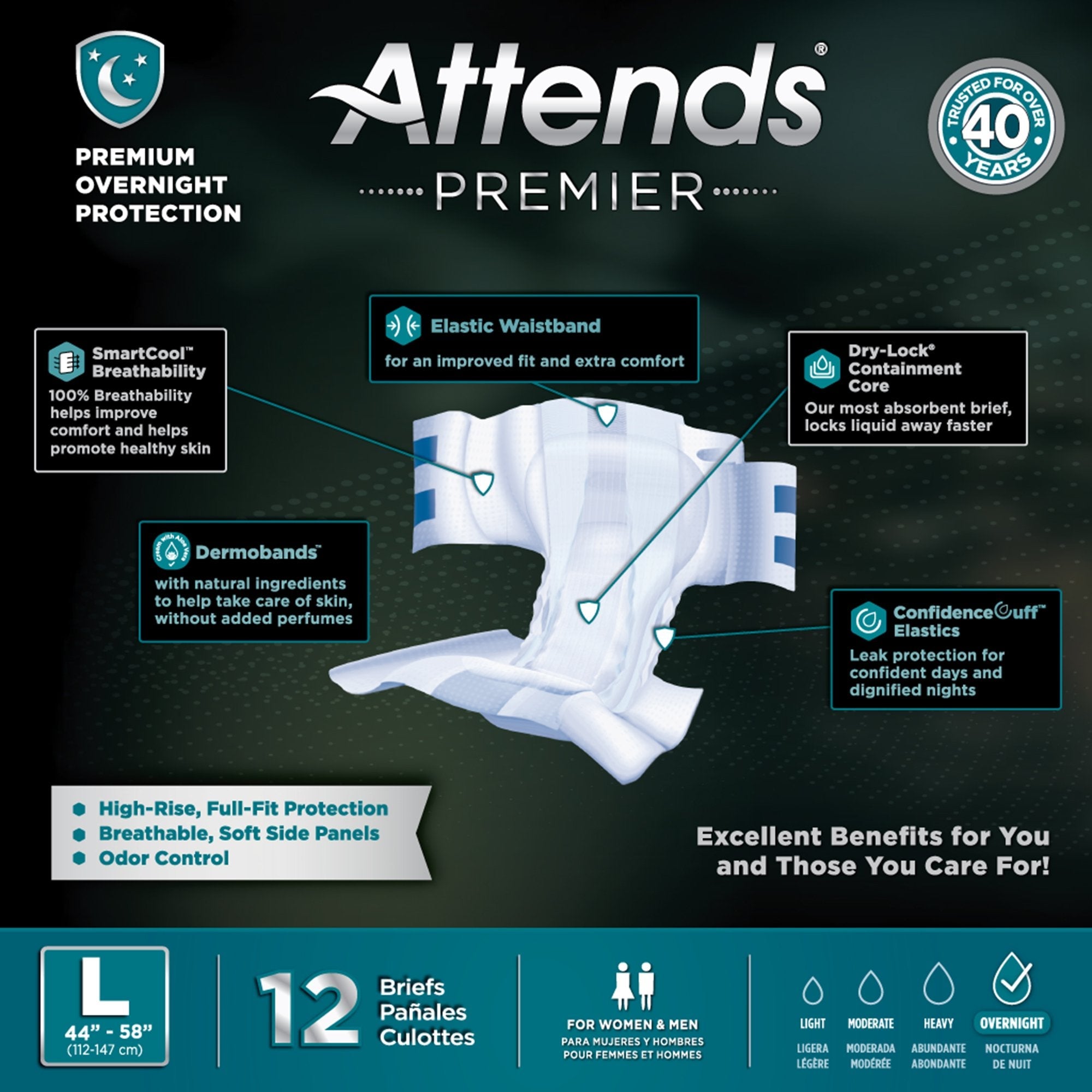 Attends® Premier Briefs, Large ALI-BR30