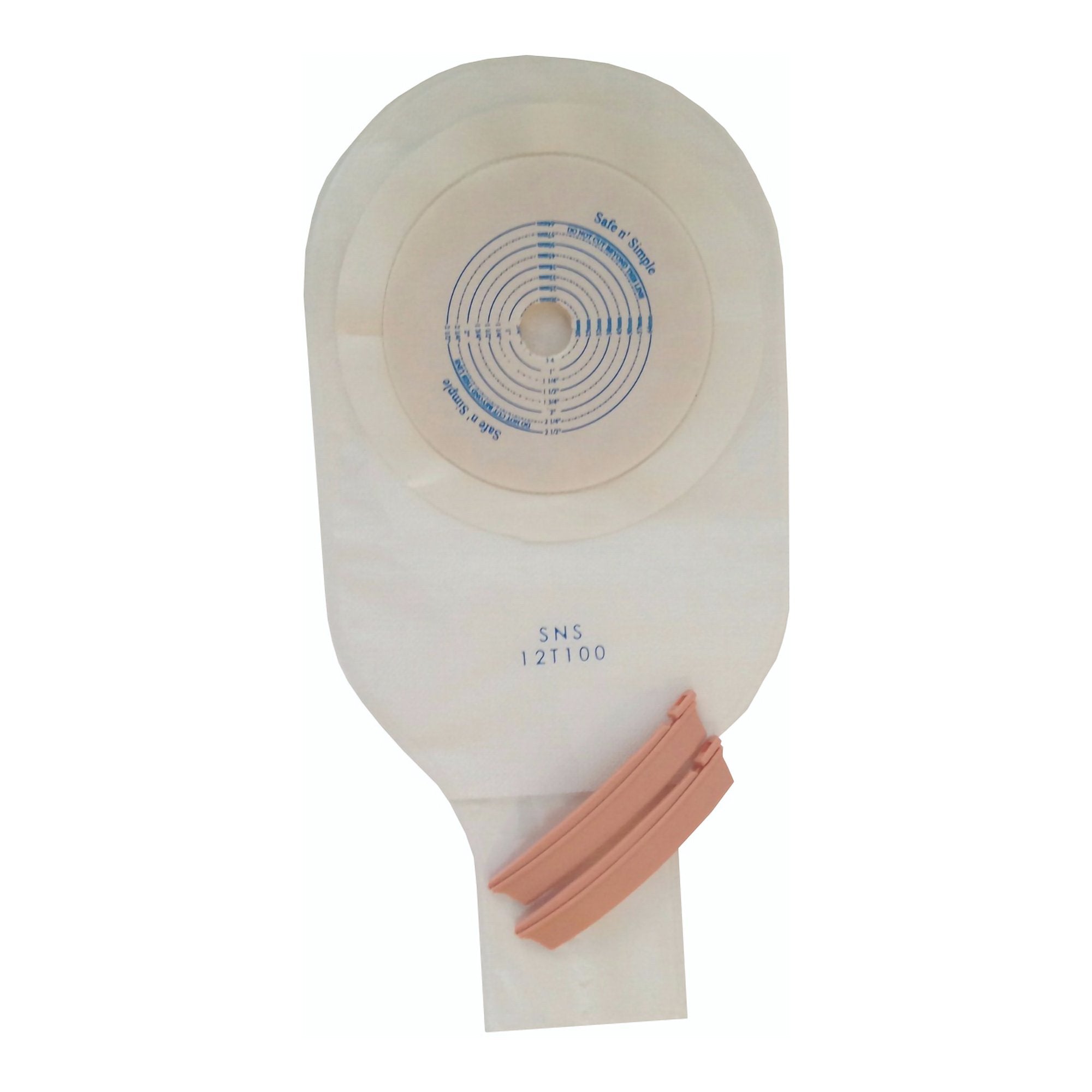 Safe n' Simple One-Piece Transparent Ostomy Pouch, 12-Inch Length SNS12T100