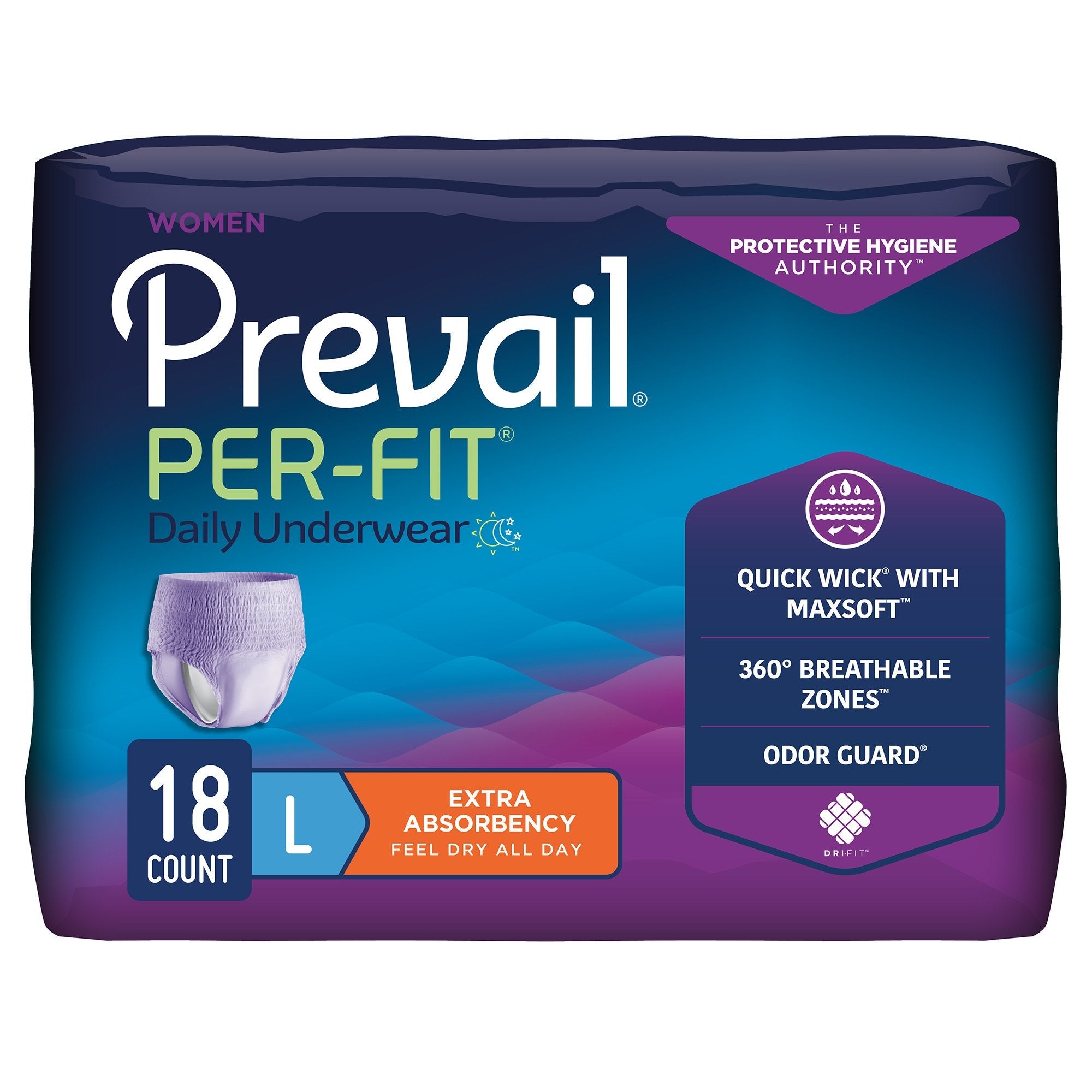 Prevail® Per-Fit® Women Extra Absorbent Underwear, Large PFW-513