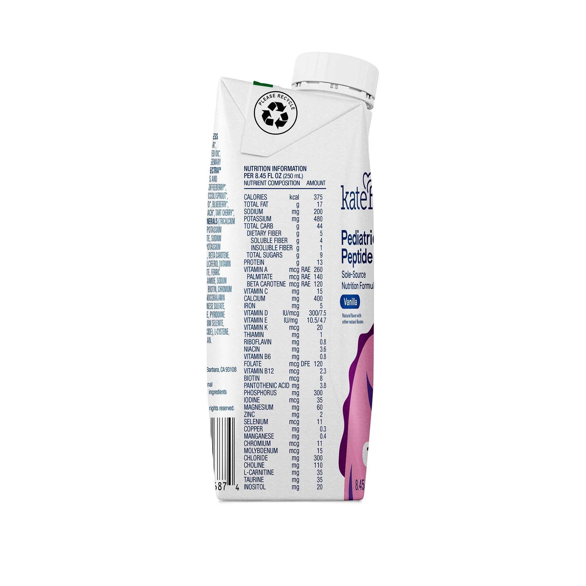 Kate Farms® Pediatric Peptide 1.5 Sole-Source Nutrition Formula, Vanilla 851823006201
