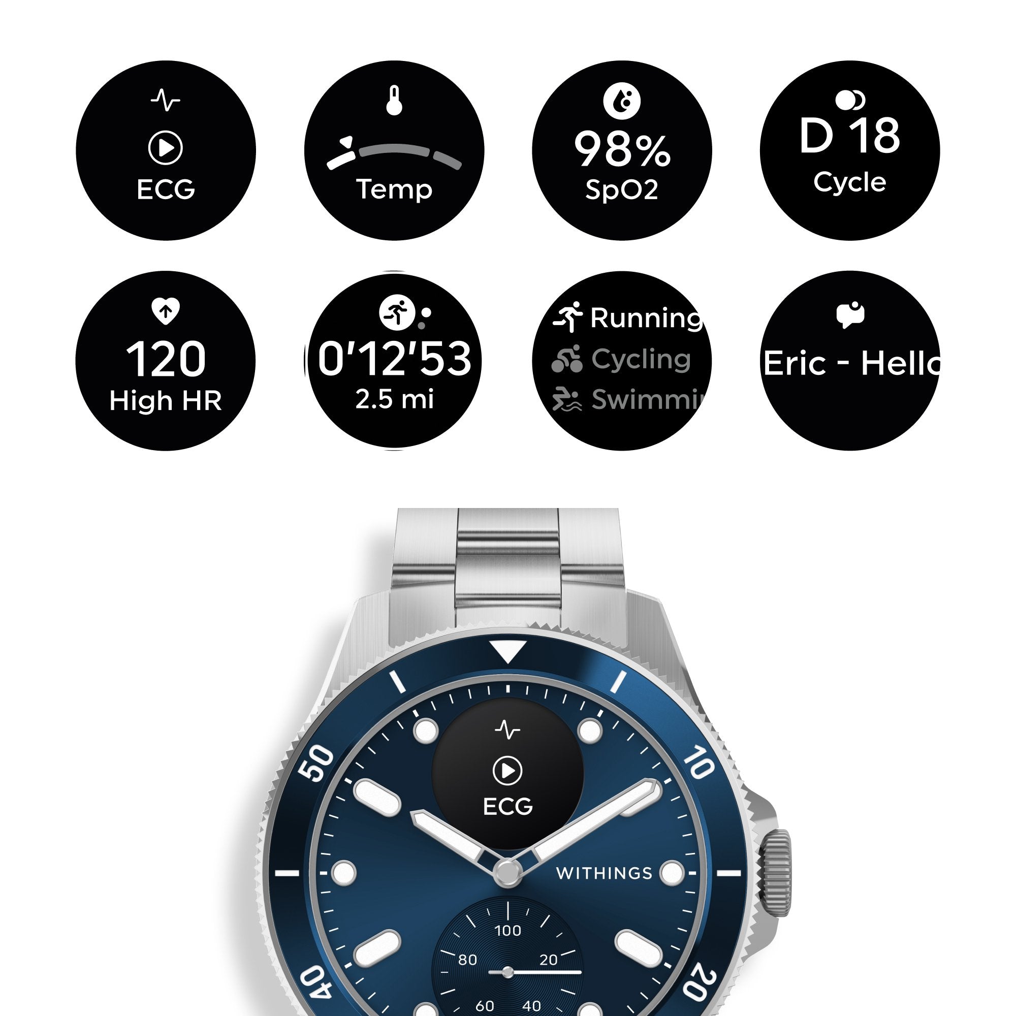ScanWatch Health Data Withinggs® NOVA 42 mm LED Display HWA10-MODEL 7-ALL-INT