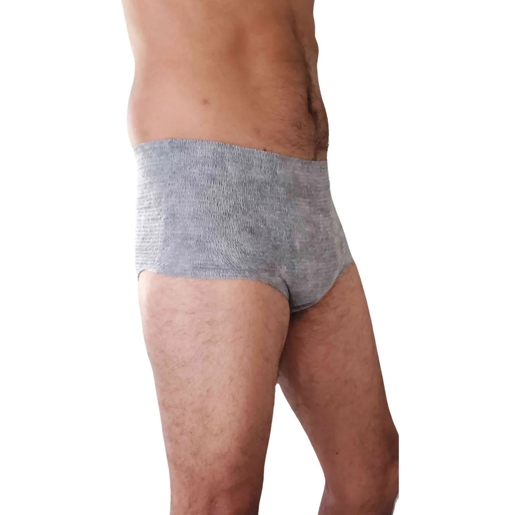 Nexwear Men's Pull-On Absorbent Underwear, Small/Medium, Gray 195