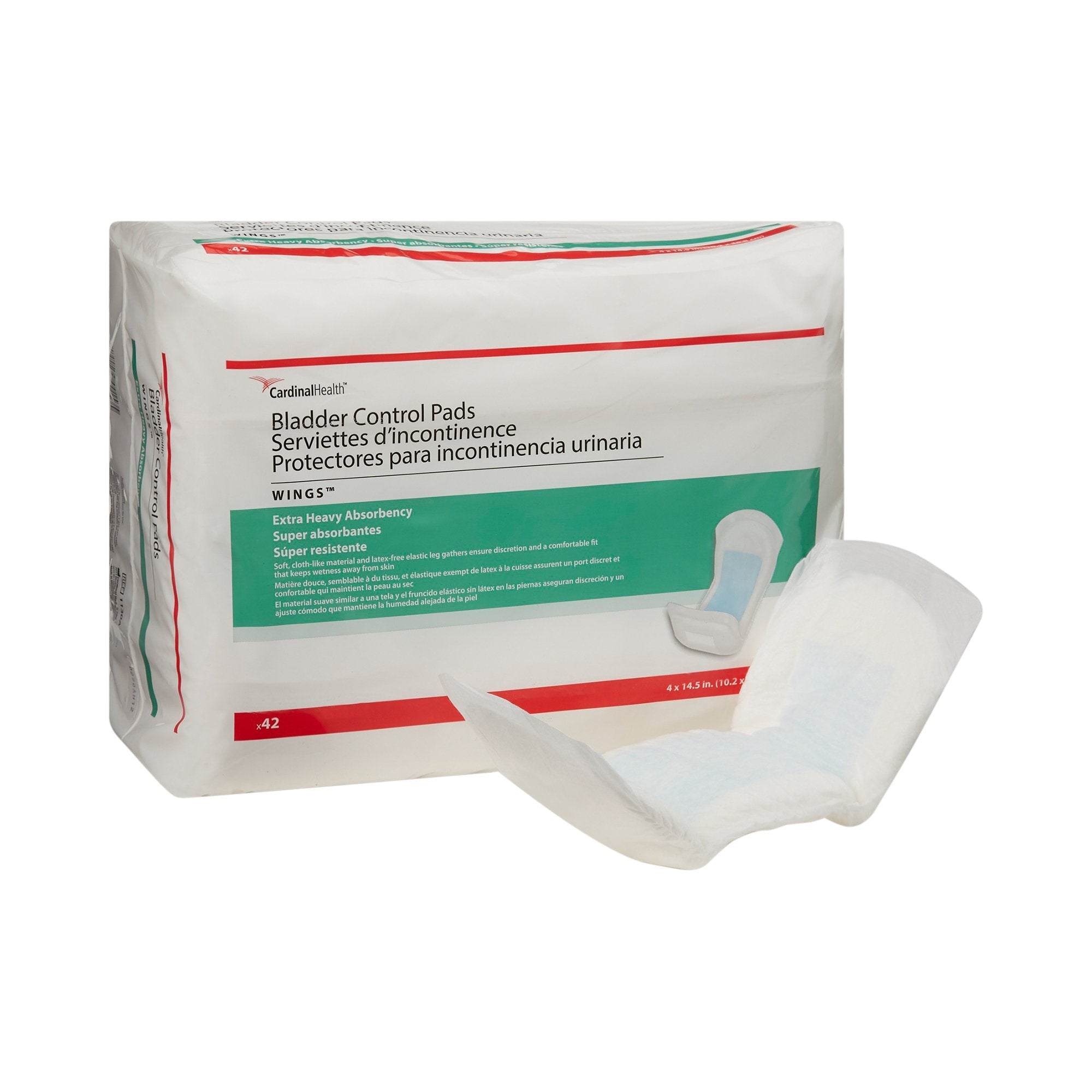 Sure Care™ Bladder Control Pads, Extra Heavy Absorbency, 4 x 14.5 Inch 1130A
