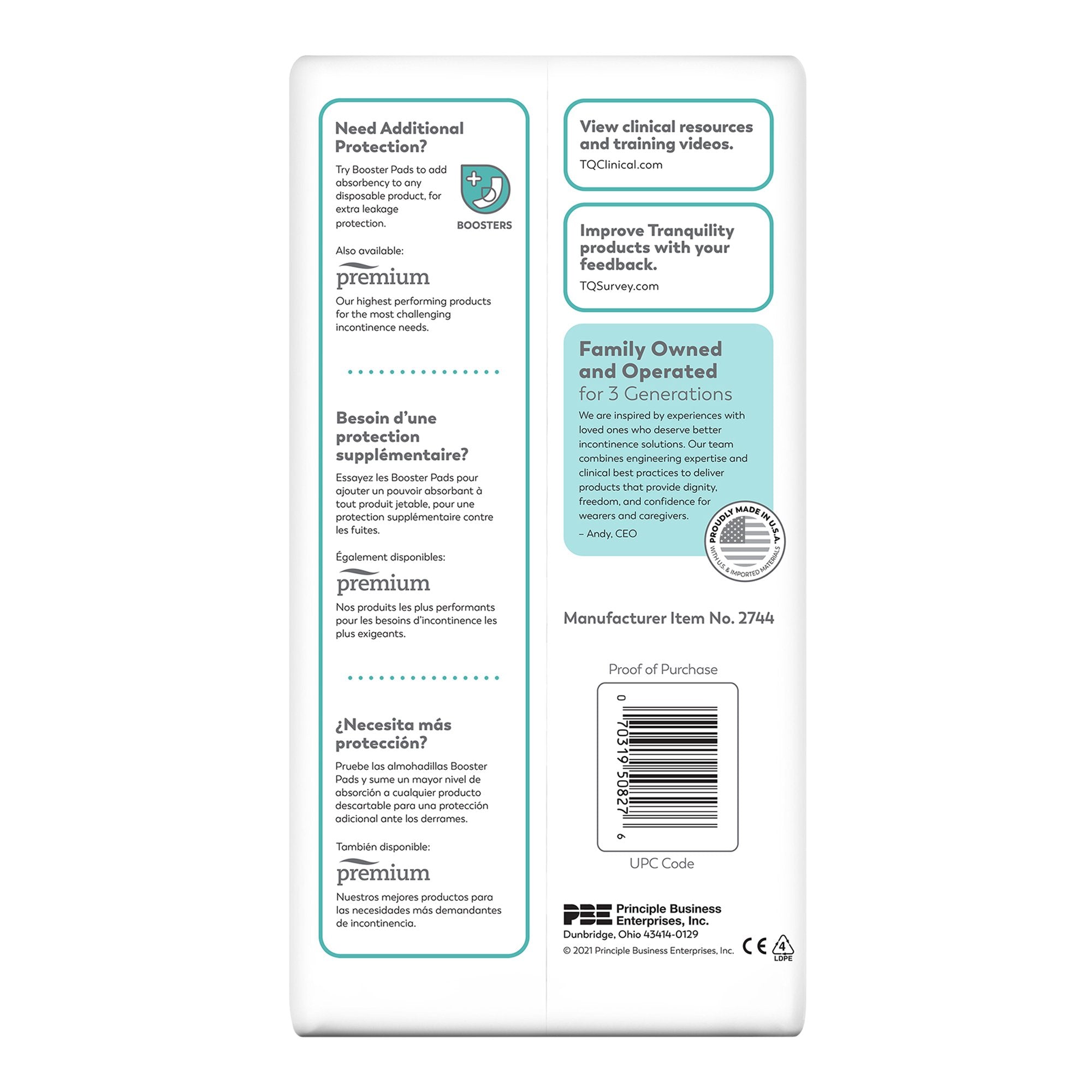 Tranquility® Essential Heavy Incontinence Brief, Small 2744