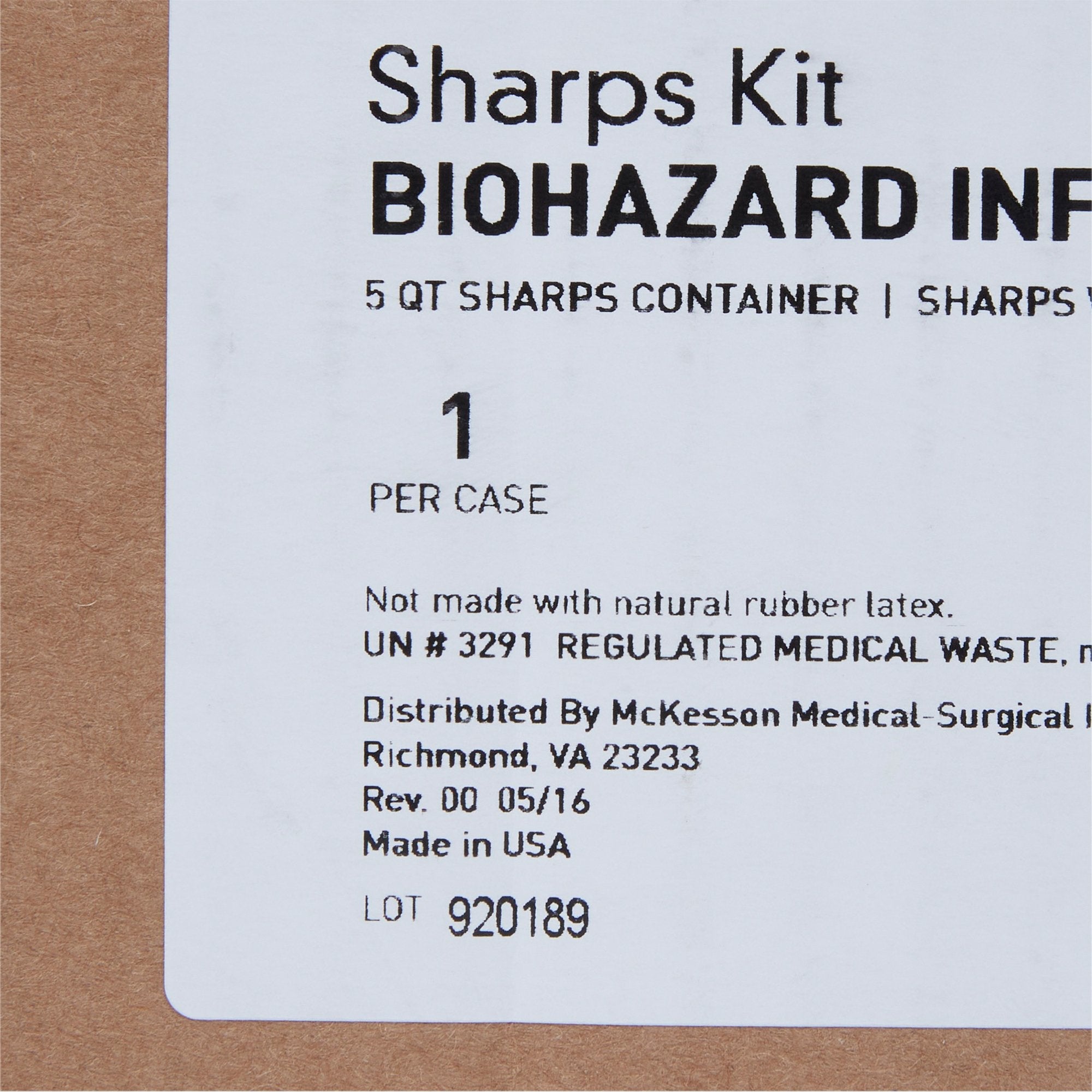 McKesson Prevent® Sharps Wall Cabinet with Glove Box, 12¼ x 4¾ x 15 Inch 2265