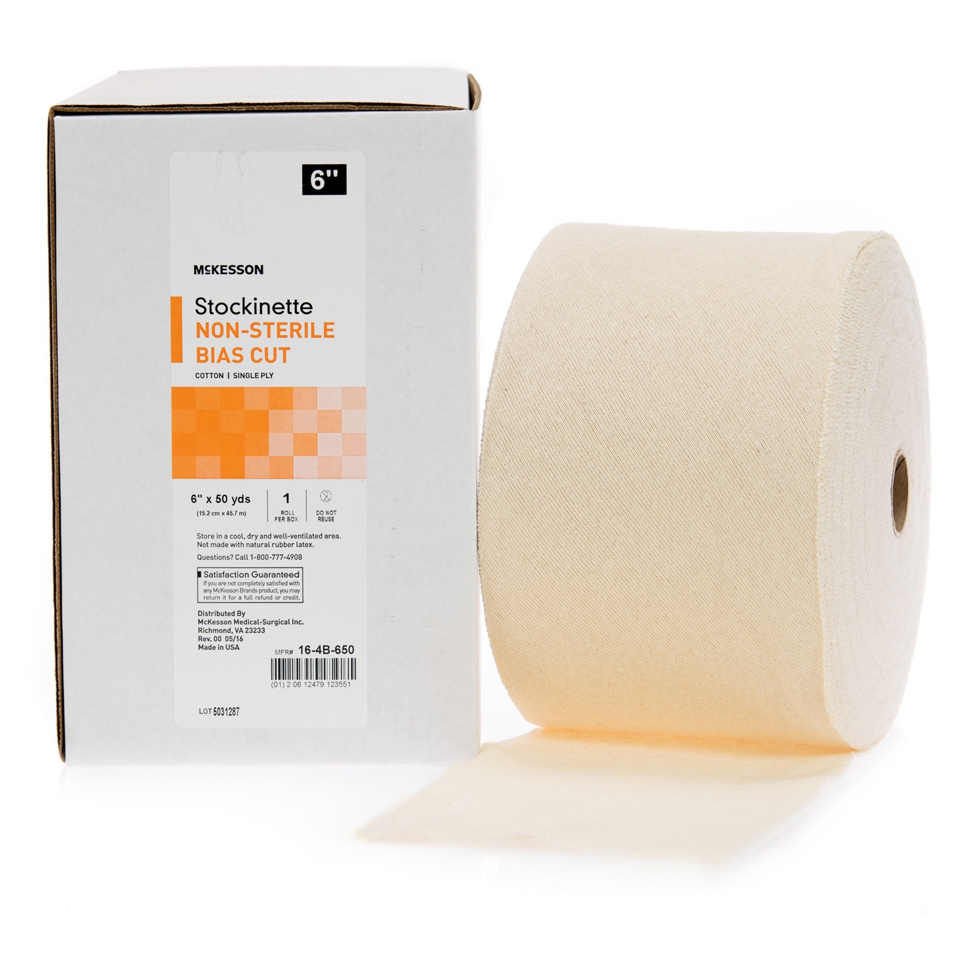 McKesson Bias Cut Stockinette, 6 Inch x 50 Yard 16-4B-650