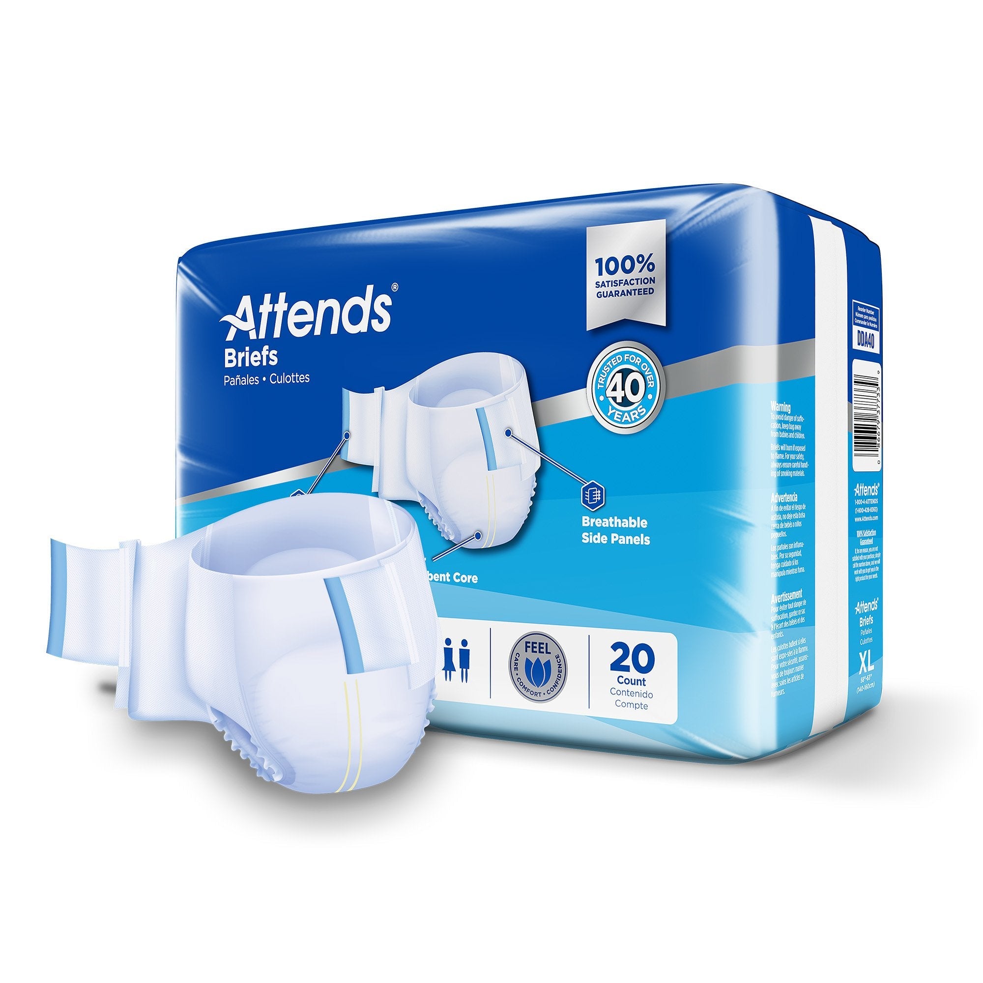 Attends® Heavy Absorbency Briefs, Extra Large DDA40