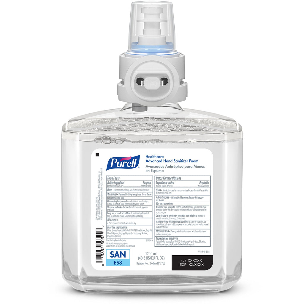 Purell® Healthcare Advanced Foam Hand Sanitizer 1200 mL Refill for ES8 Dispenser 7753-02