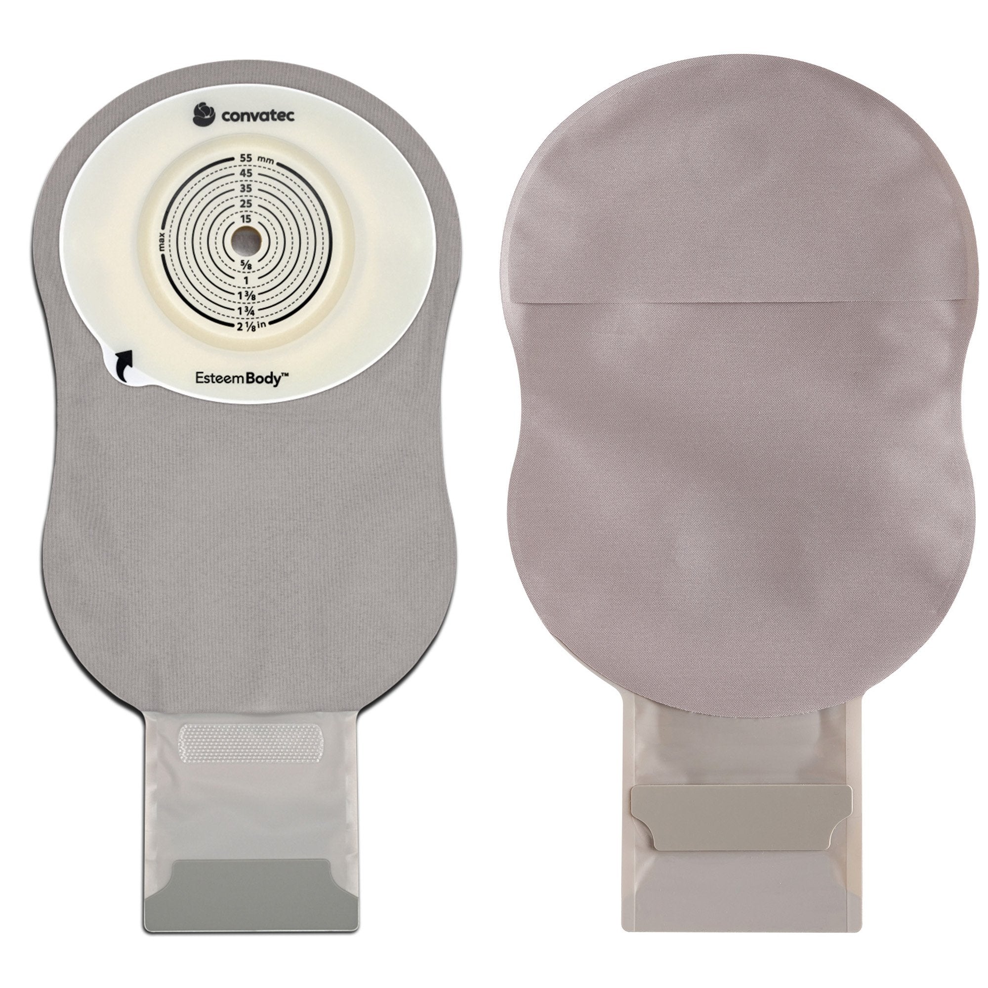 Ostomy Pouch Esteem Body™ One-Piece System 11 Inch Length Convex, Trim To Fit 10 to 35 mm Stoma Drainable 423653