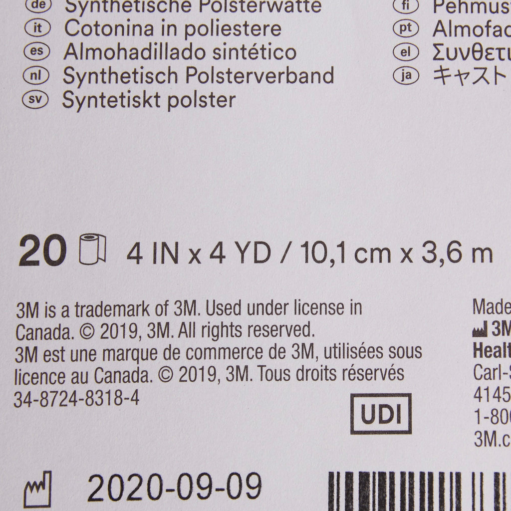 3M™ White Polyester Undercast Cast Padding, 4 Inch x 4 Yard CMW04