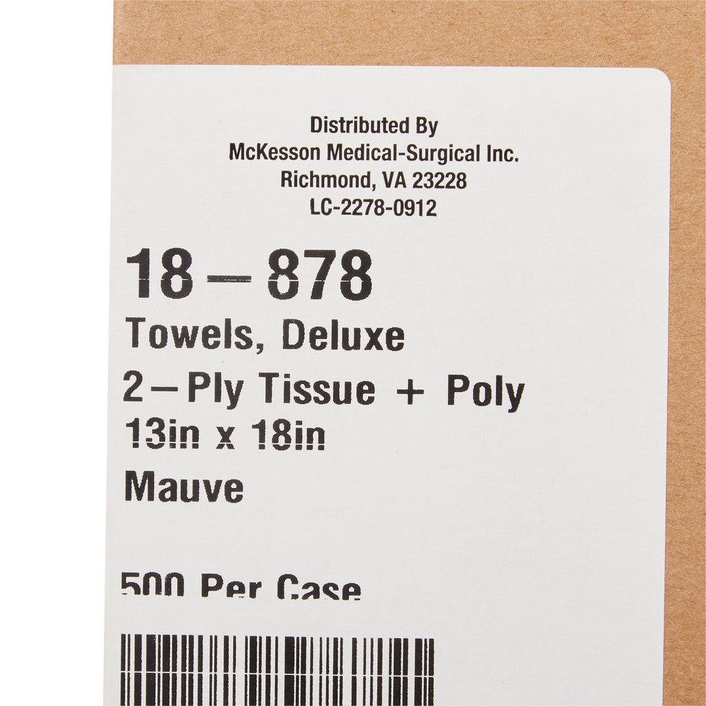 McKesson Nonsterile Mauve Procedure Towel, 13 x 18 Inch 18-878