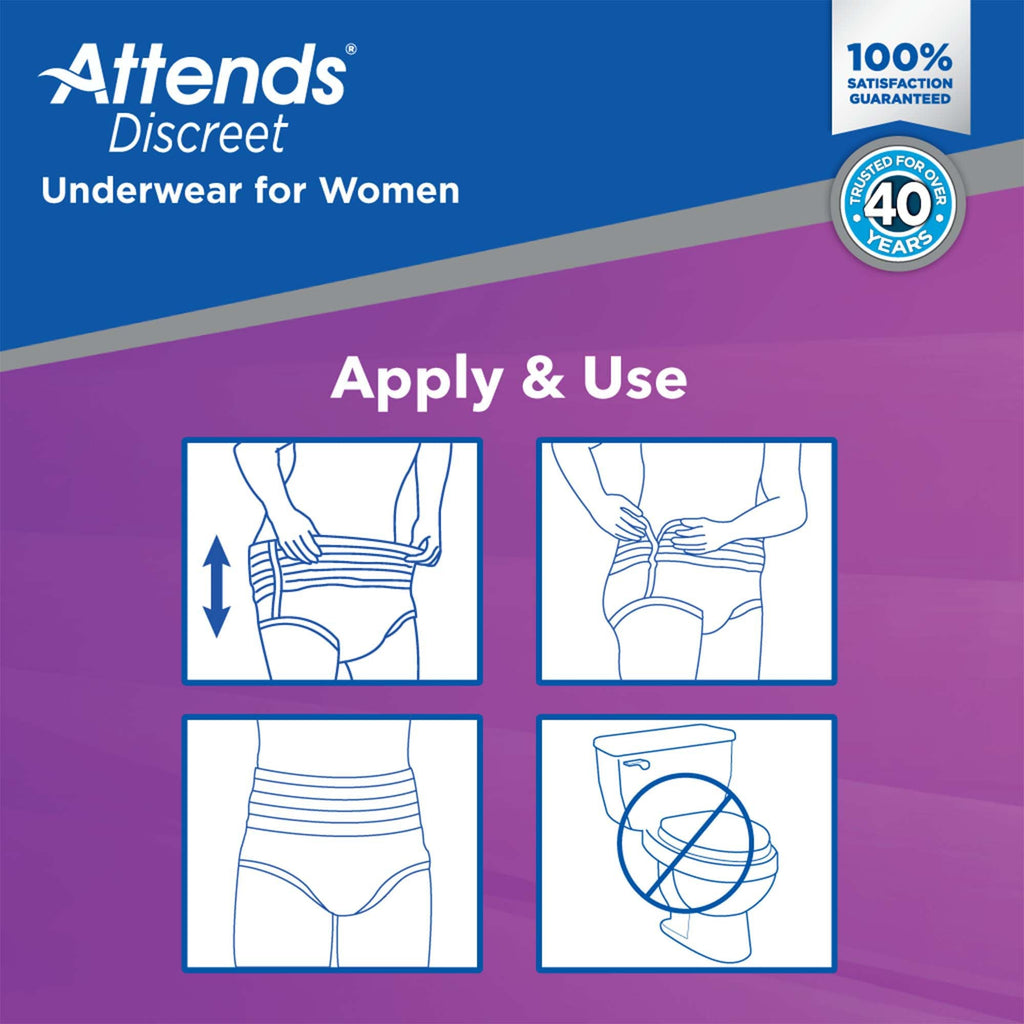 Attends® Discreet Women's Underwear, Level 5, Medium ADUF20
