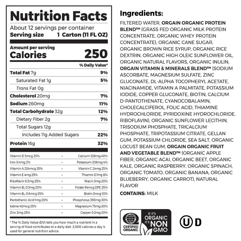 Orgain® Organic Nutrition™ Iced Café Mocha Nutritional Shake, 11-ounce carton 860547000075